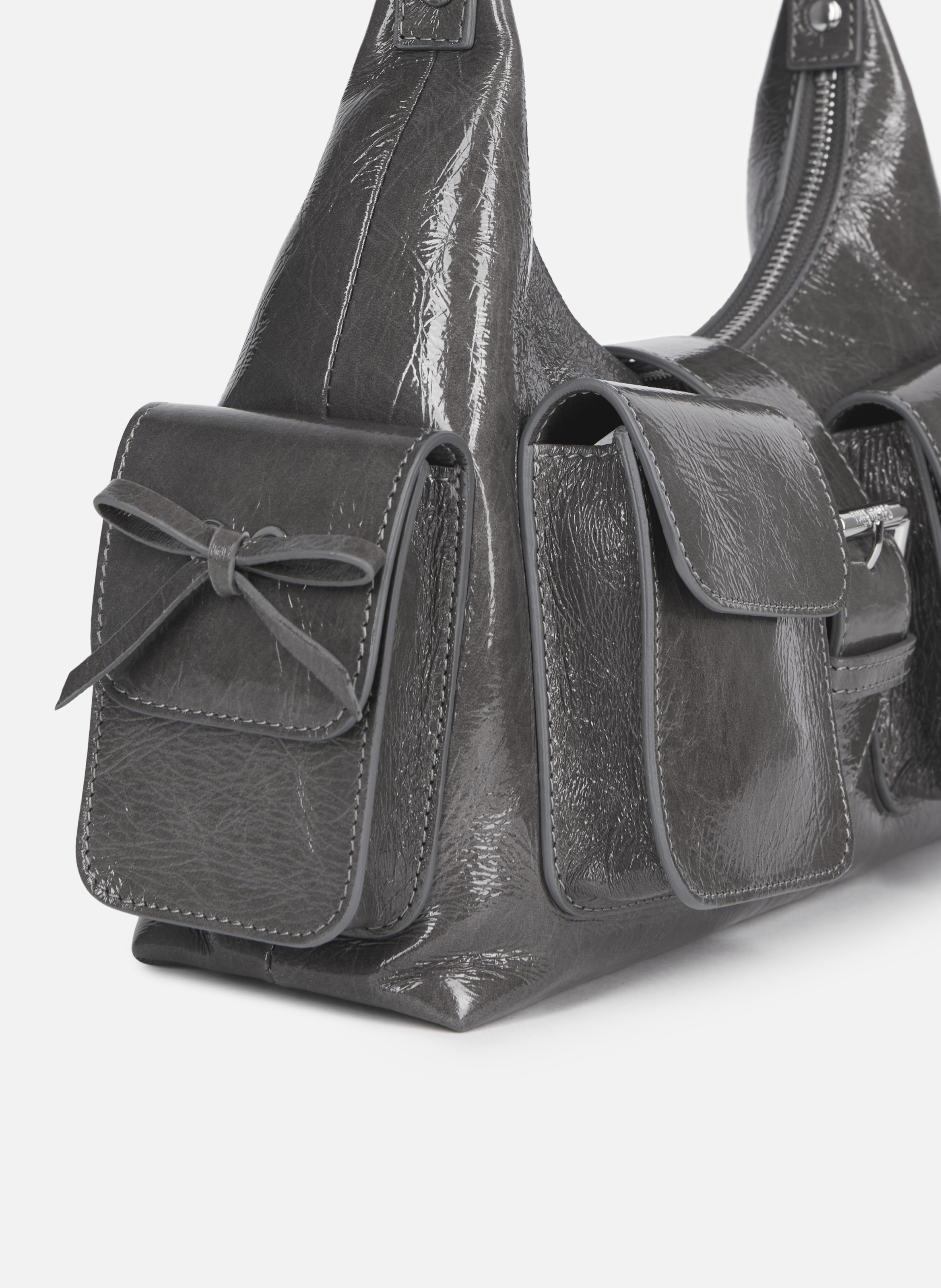 Amelia leather handbag THE KOOPLES Grey