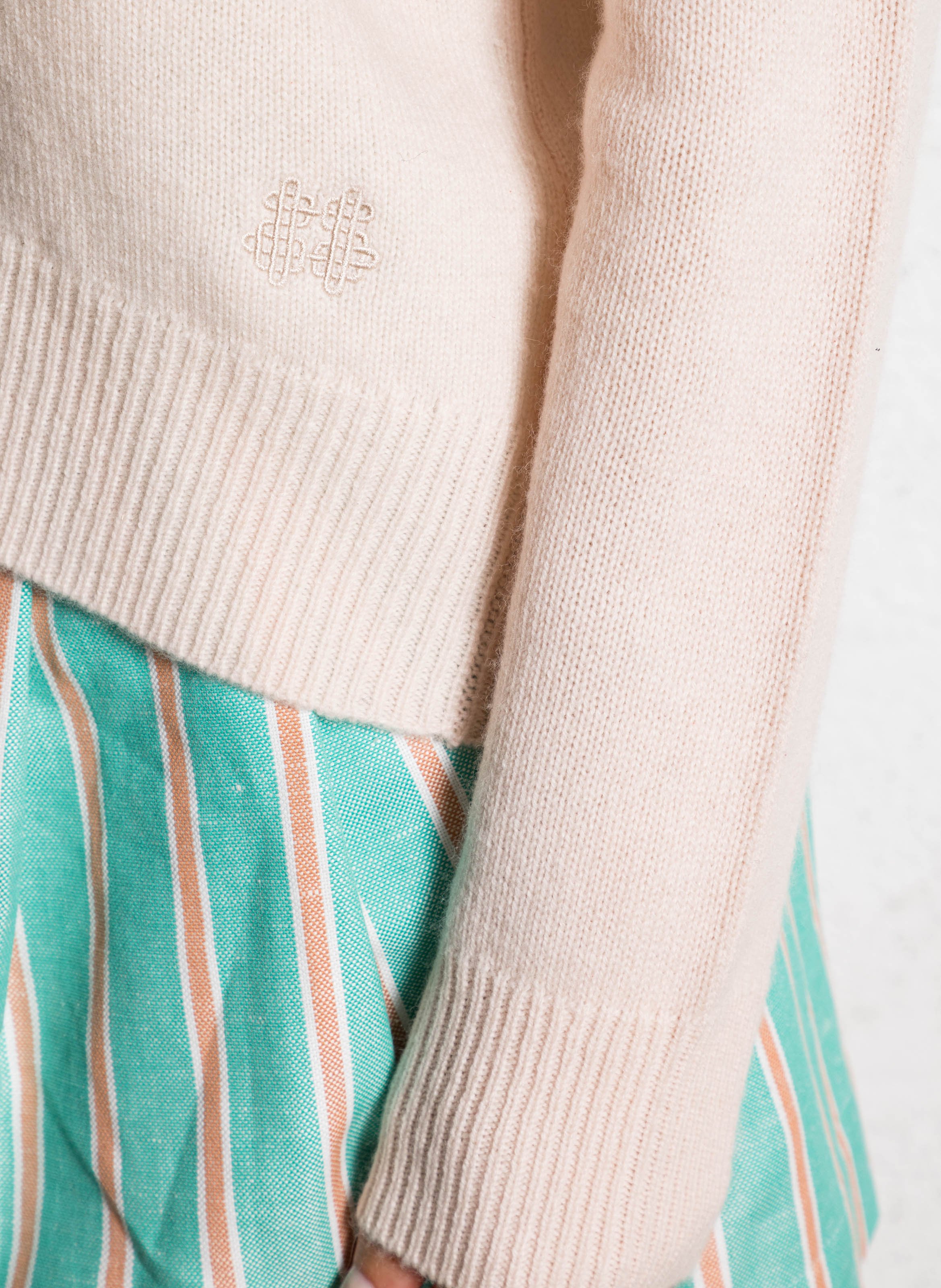 Pull oversize col rond en cachemire KUJTEN Rose