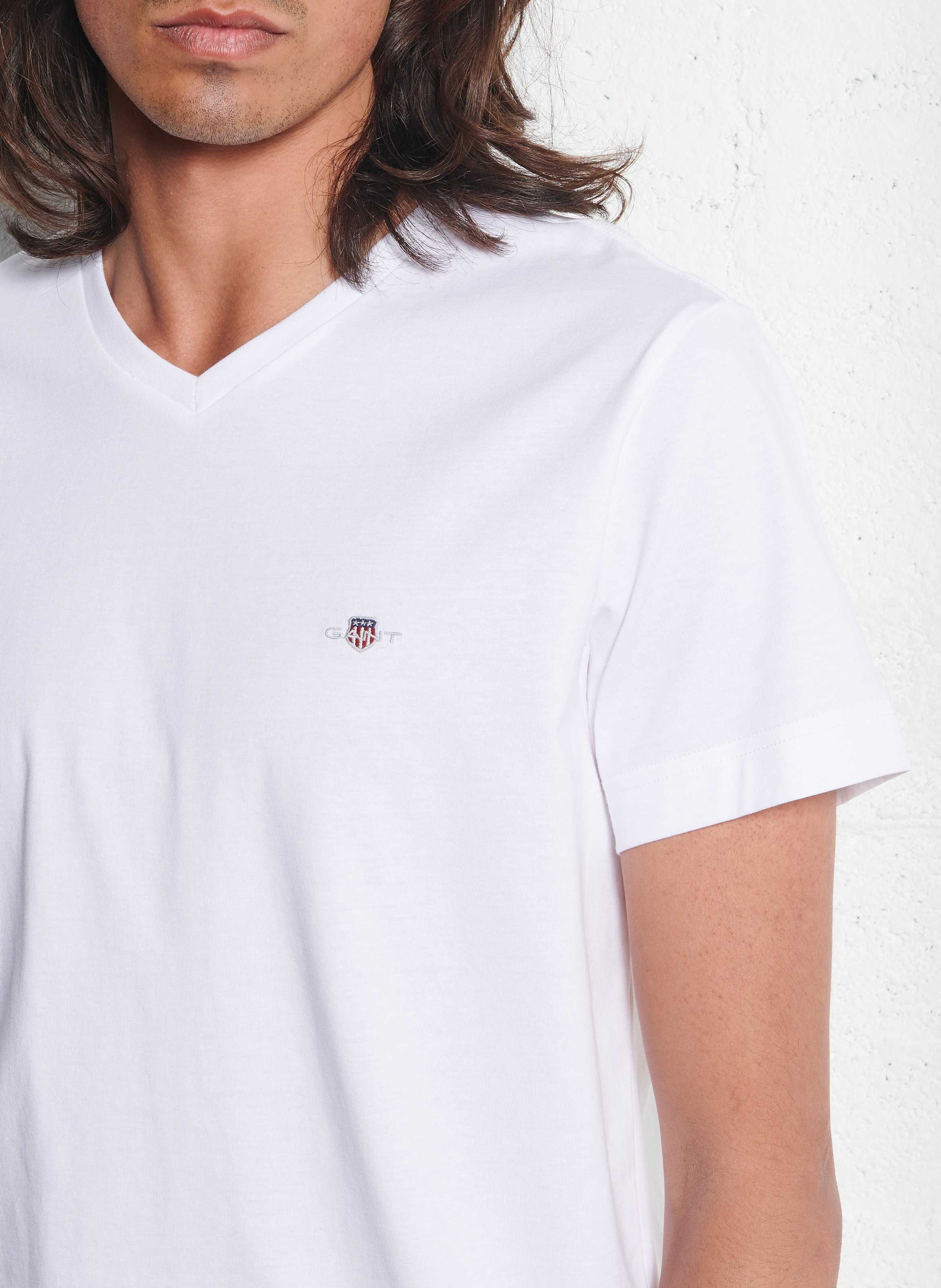 Straight cotton T-shirt GANT White