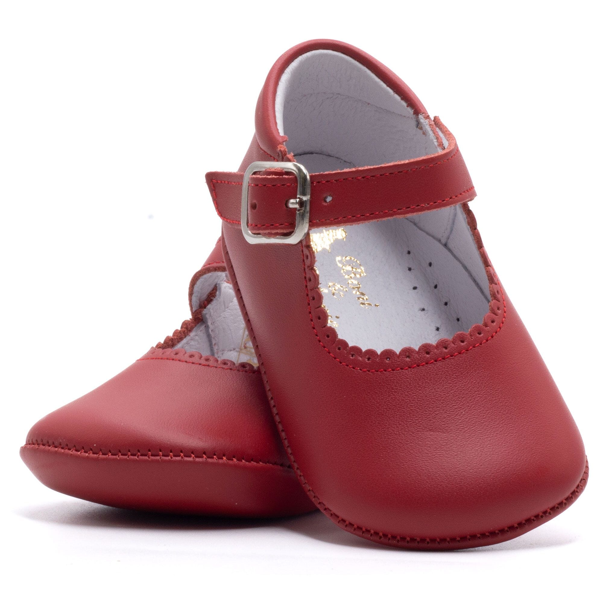 Girls leather slipper Boni & Sidonie Red