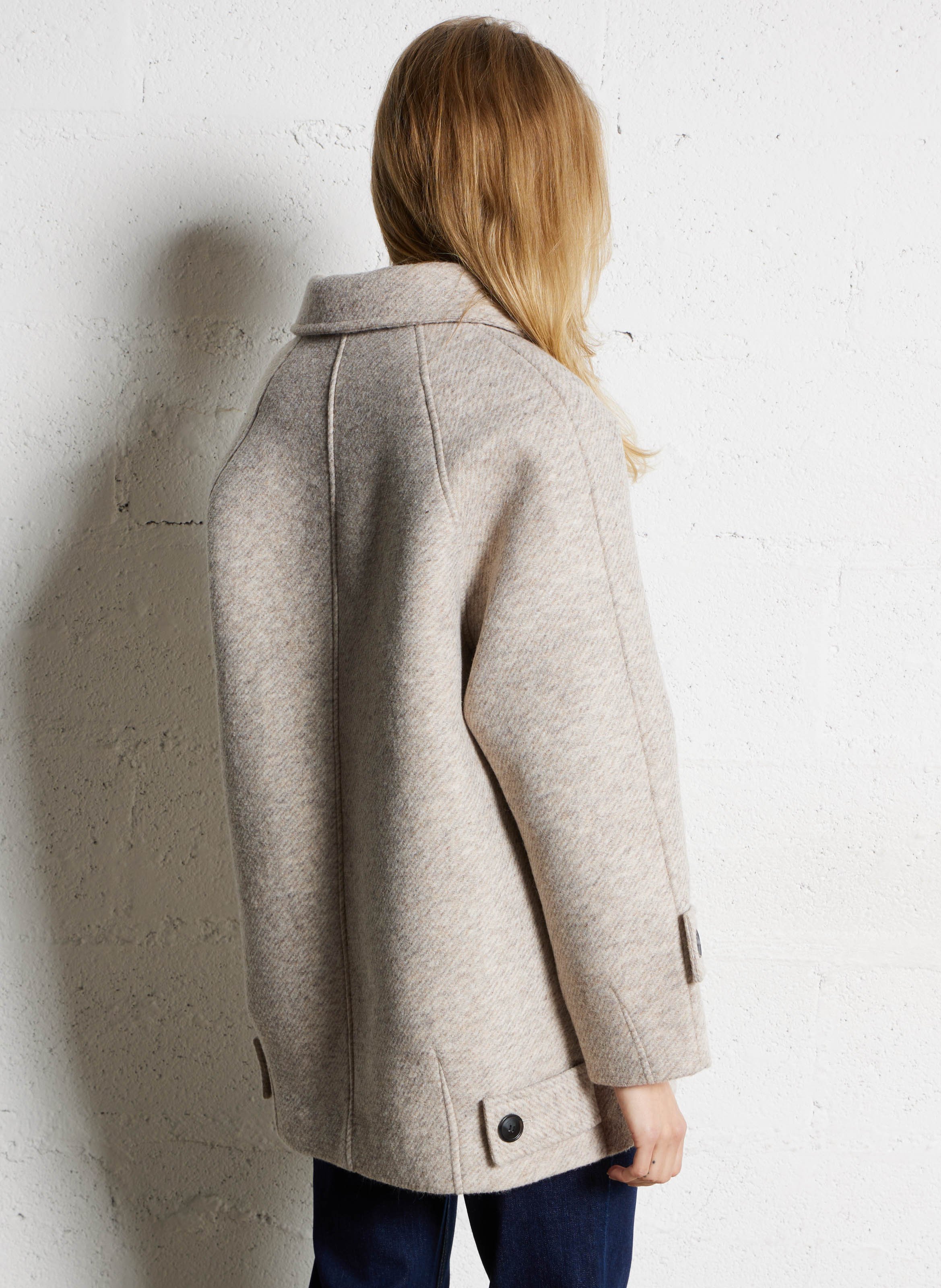 Gerader knöpfbarer Mantel SUNCOO Beige