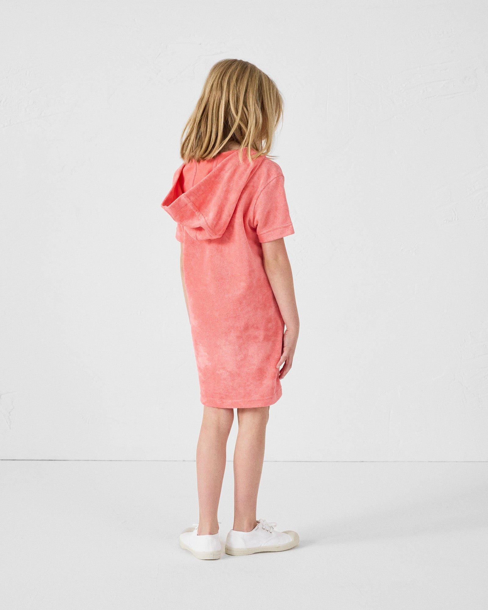 Kids' hooded terry cloth robe - flamingo JOTT Pink