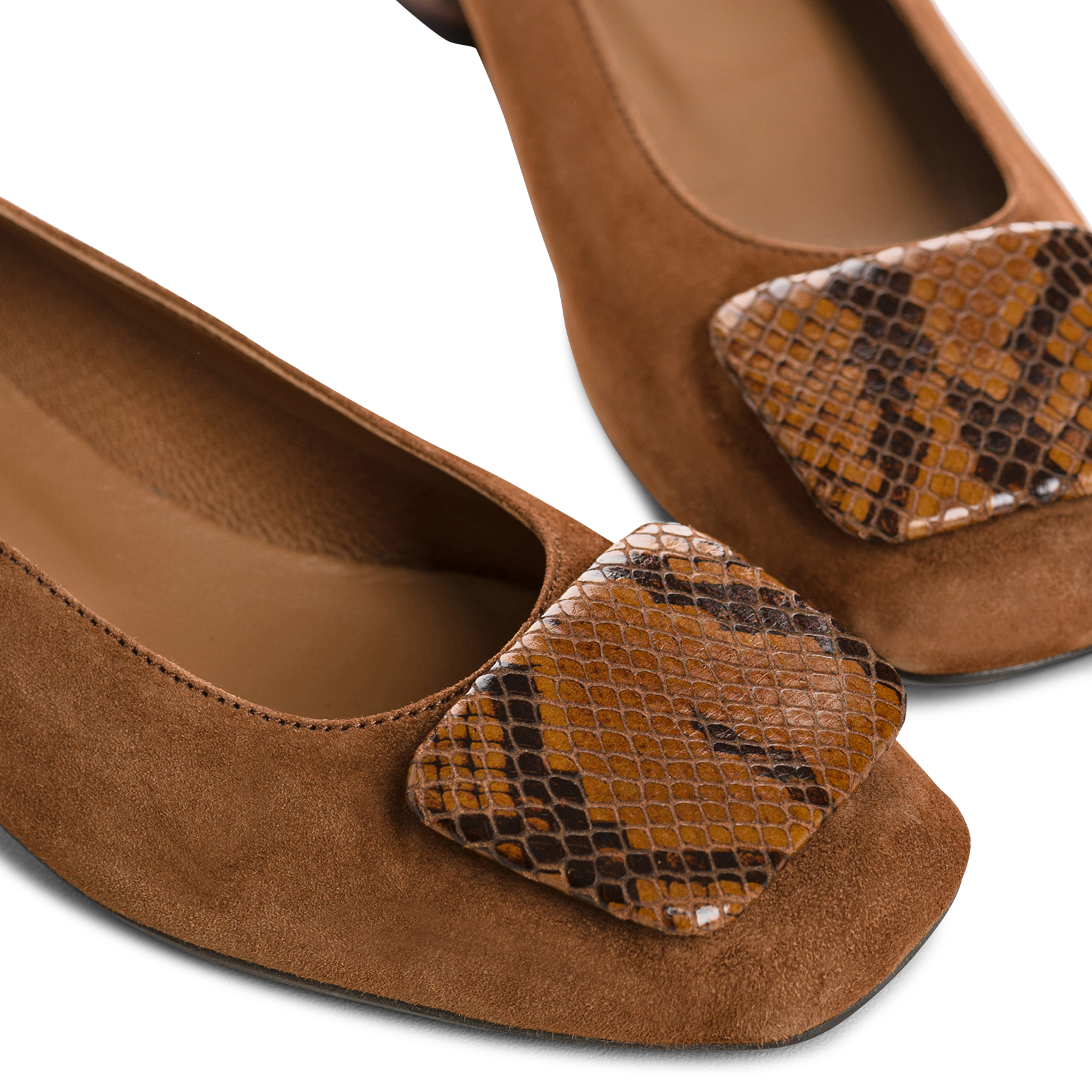 Pumps met python details in leer REQINS Bruin