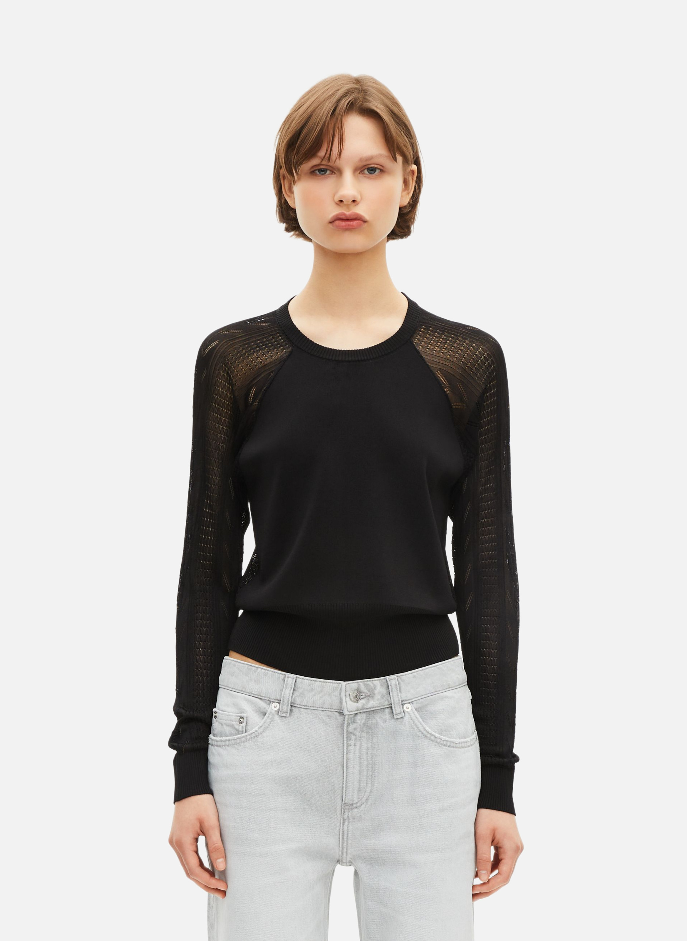 Lace effect sweater THE KOOPLES Black
