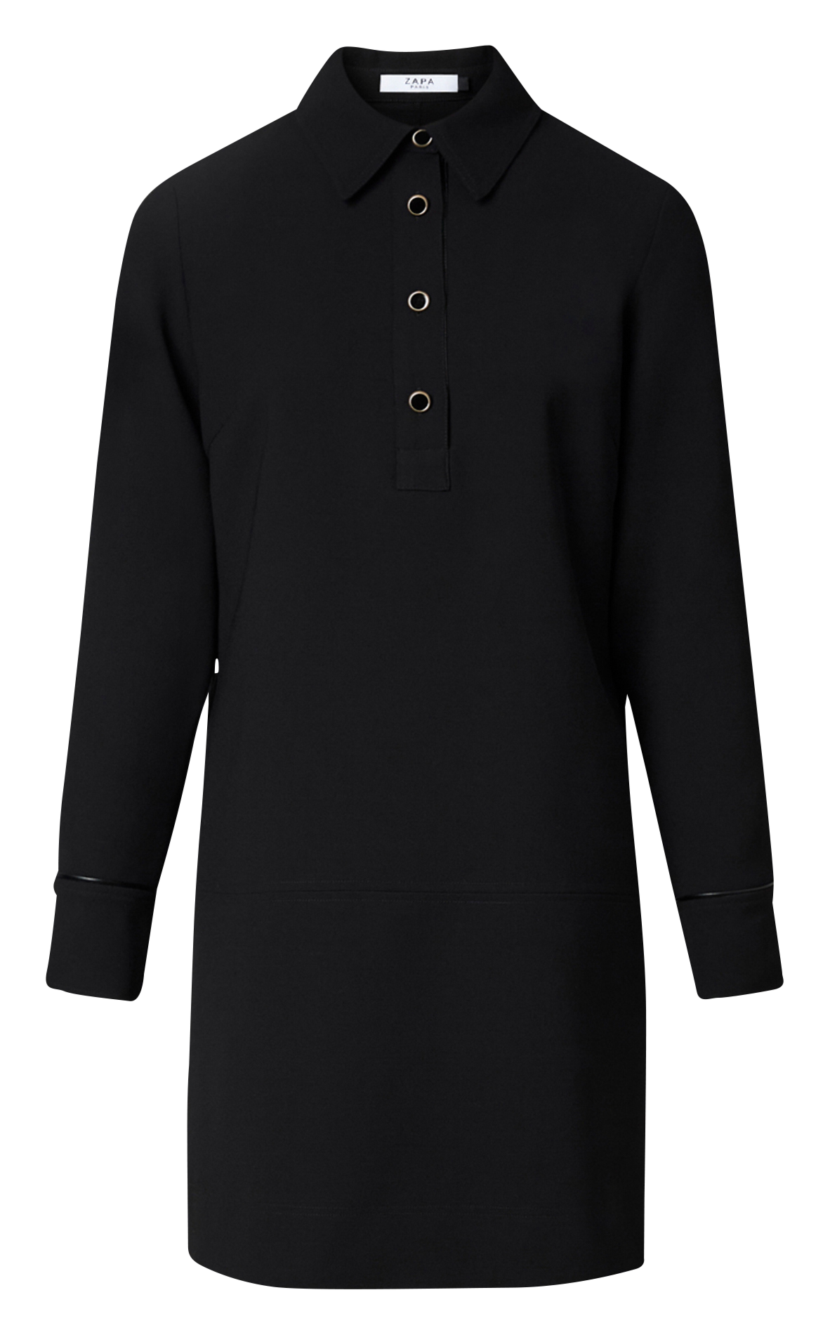 Robe courte col chemise ZAPA Noir
