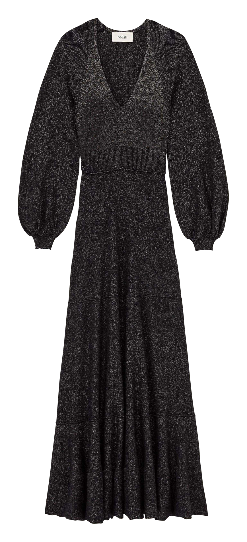 Robe longue col V en laine mélangée BA&SH Bleu