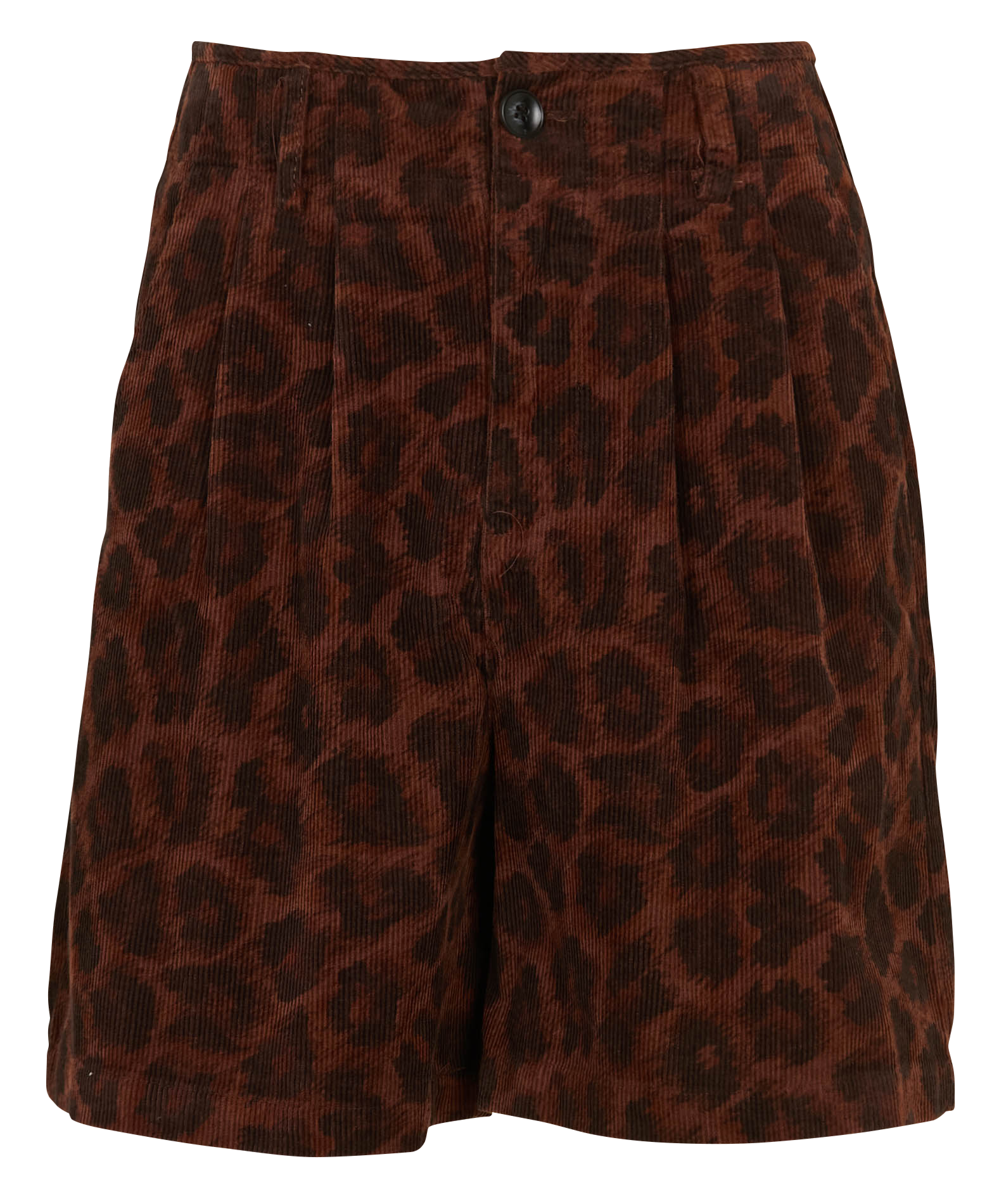 Kurze High-Waist-Hose aus Baumwolle THE KORNER Braun