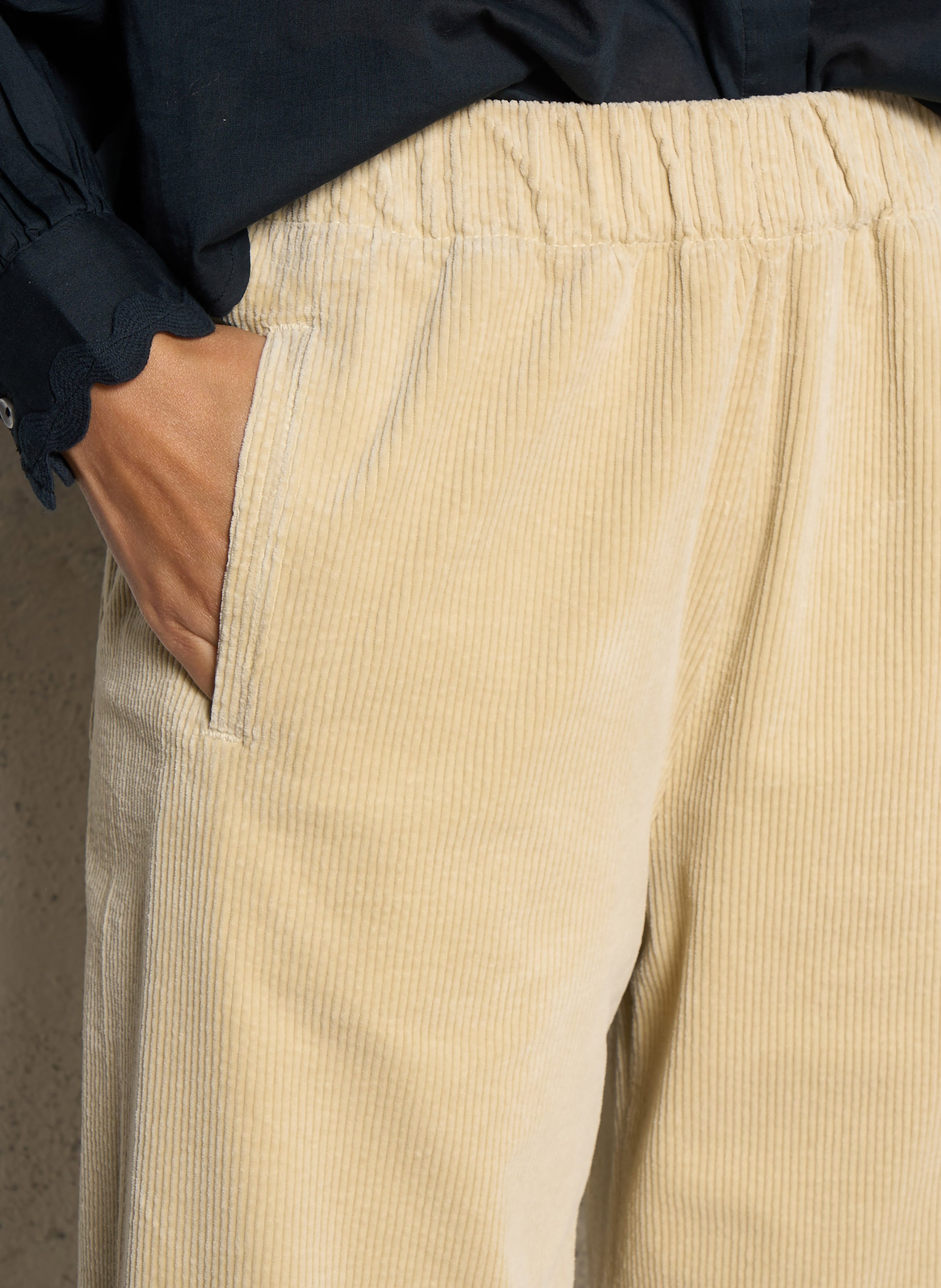 Pantalon large en velours côtelé HOD PARIS Beige