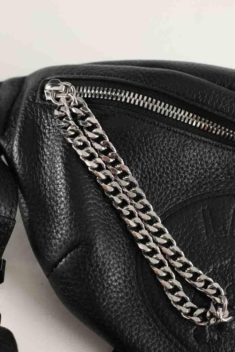 Printed canvas waist bag LACOSTE - SECONDE MAIN Black