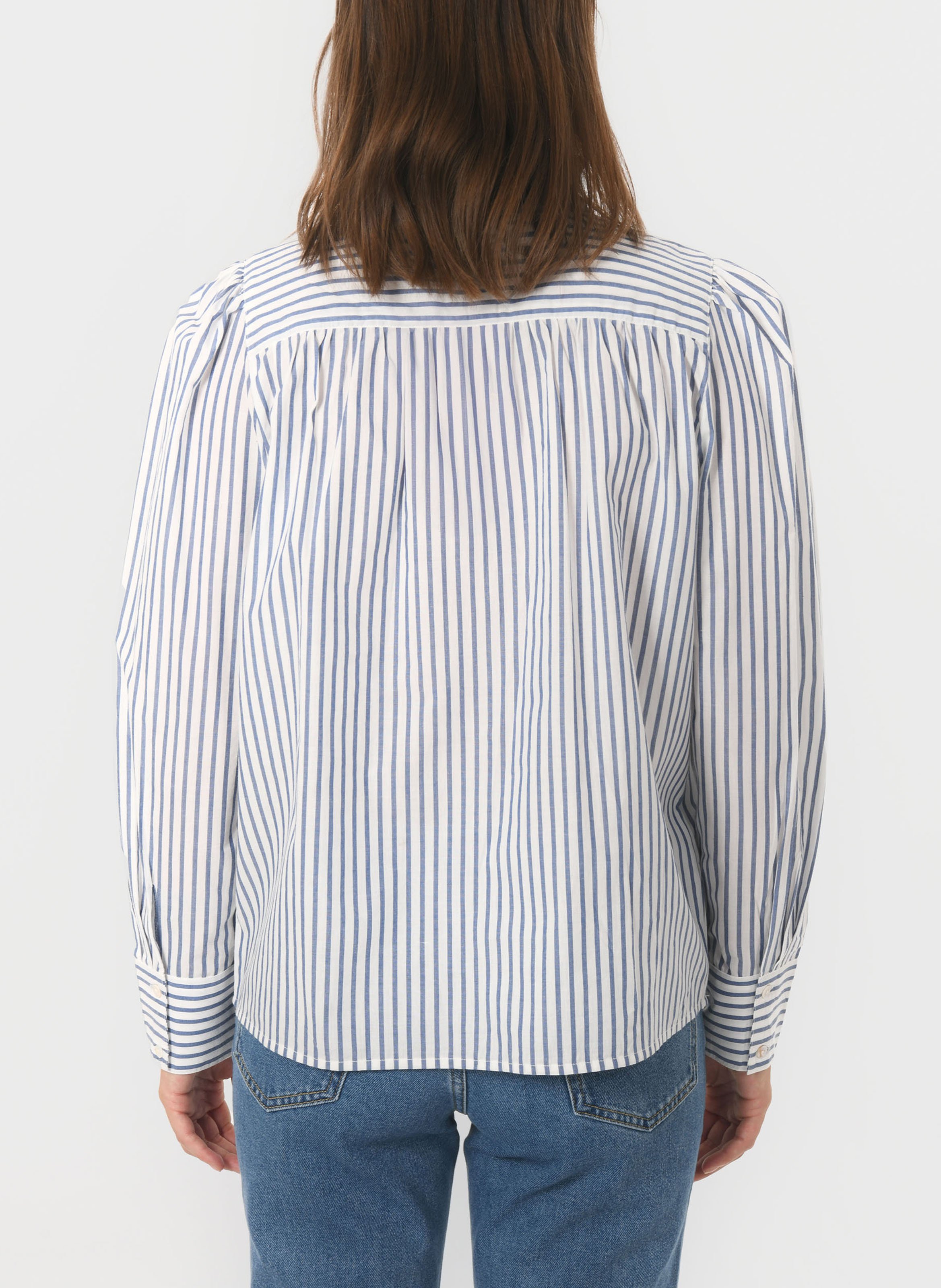 Blouse oversize en coton rayé KOOKAI Bleu