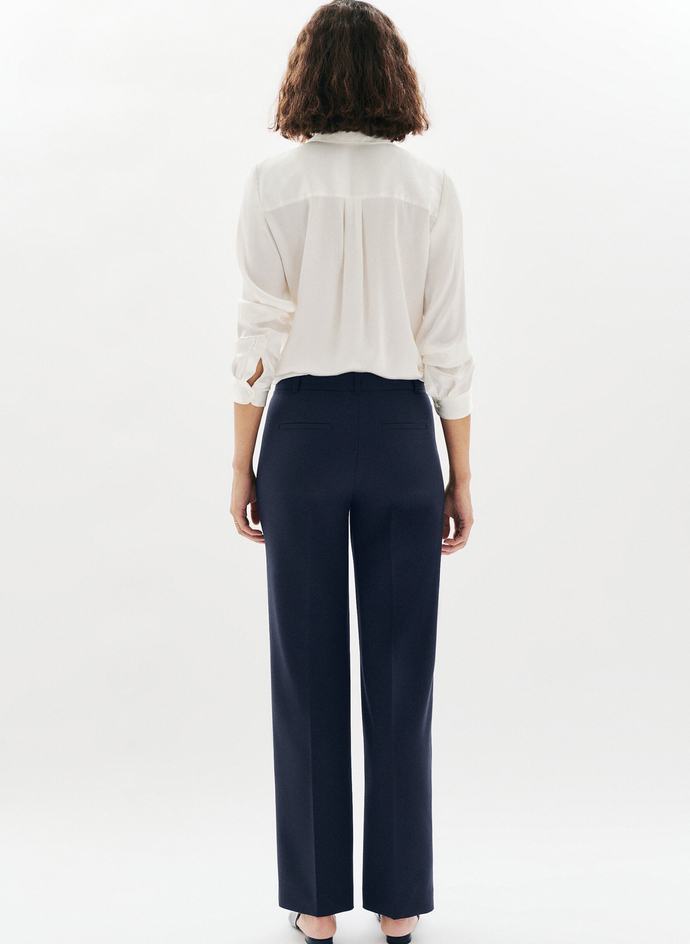 Pantalon large en fibres recyclées mélangées CAROLL Bleu