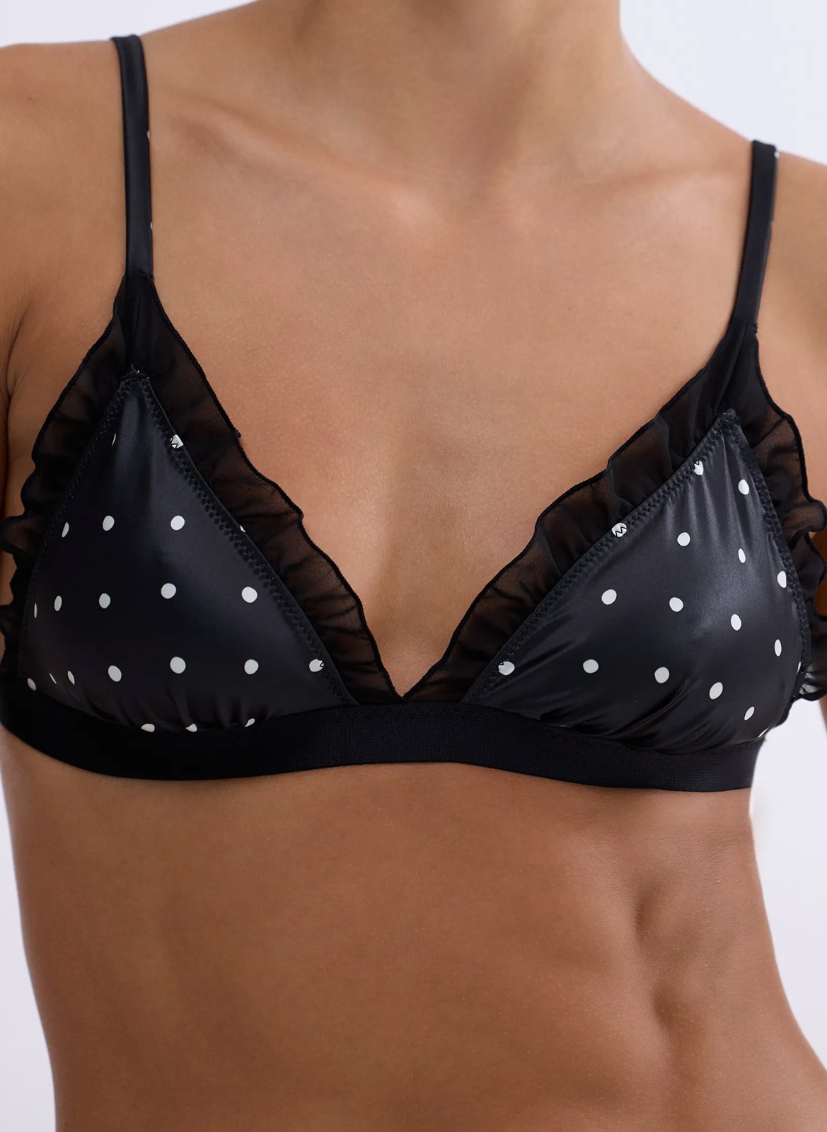 Soutien gorge triangle à pois LOVE STORIES Noir