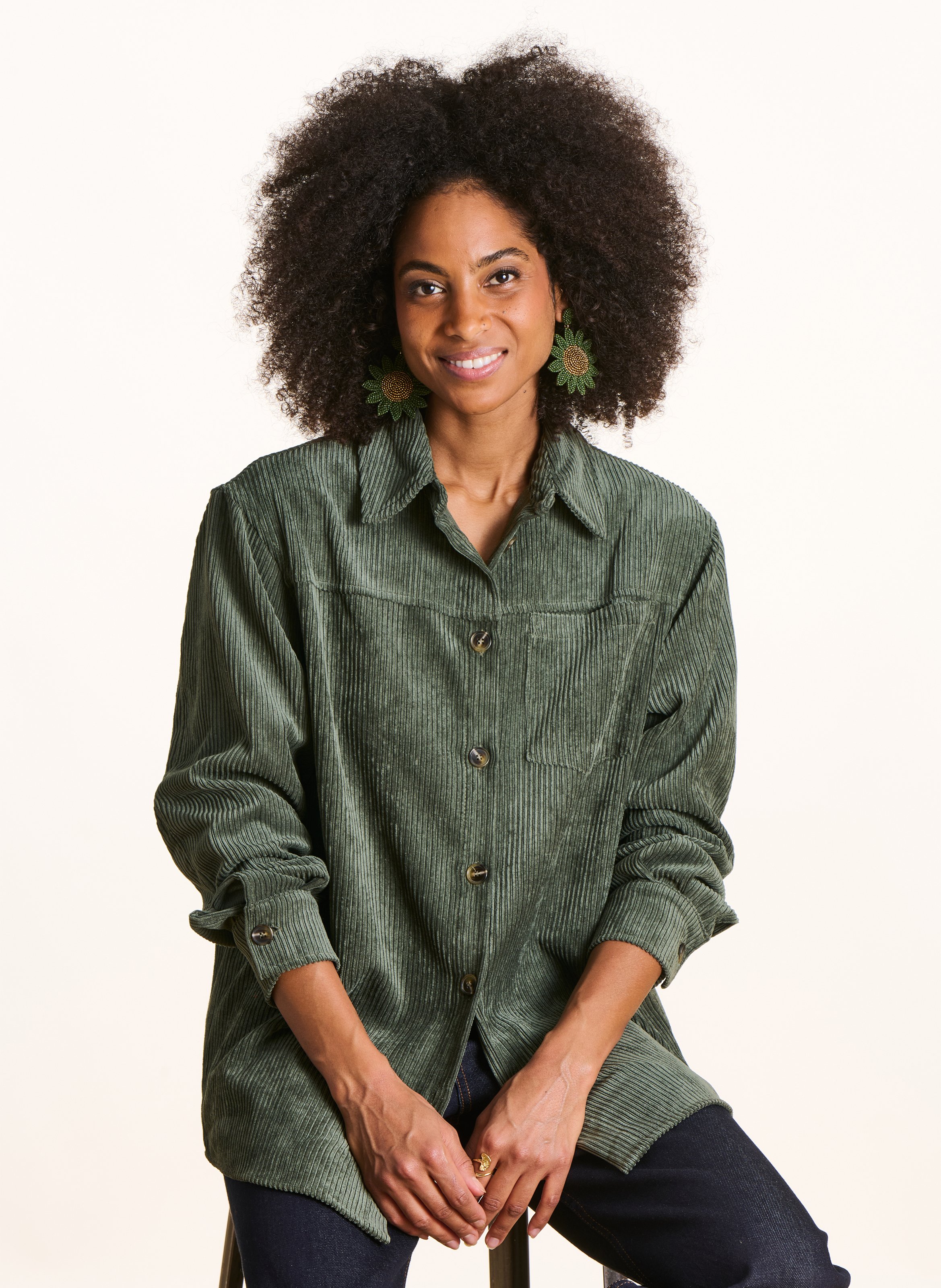 Chemise col classique  LA FEE MARABOUTEE Vert