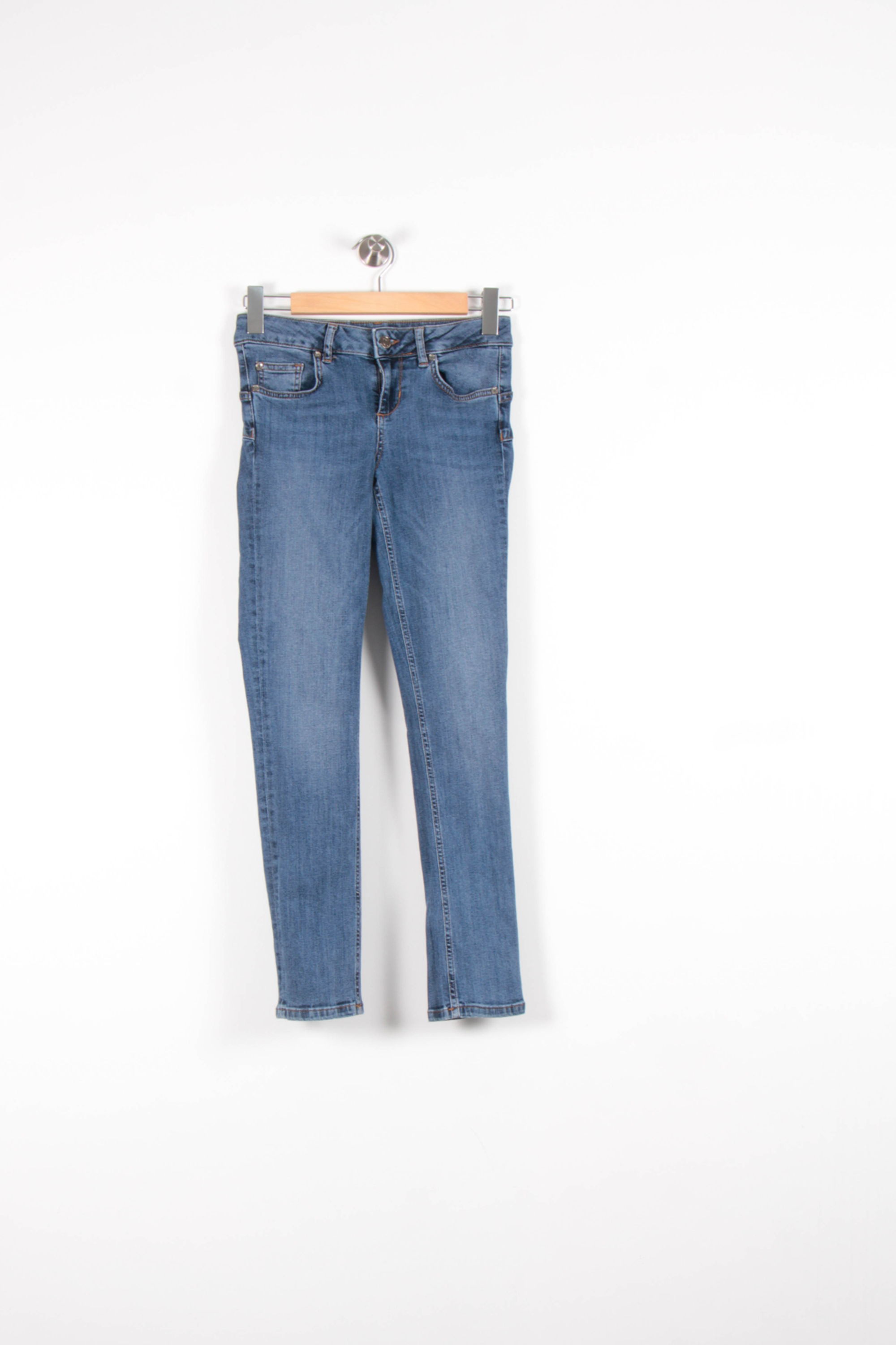 Cropped slim jeans with studs LIU JO - SECONDE MAIN Blue
