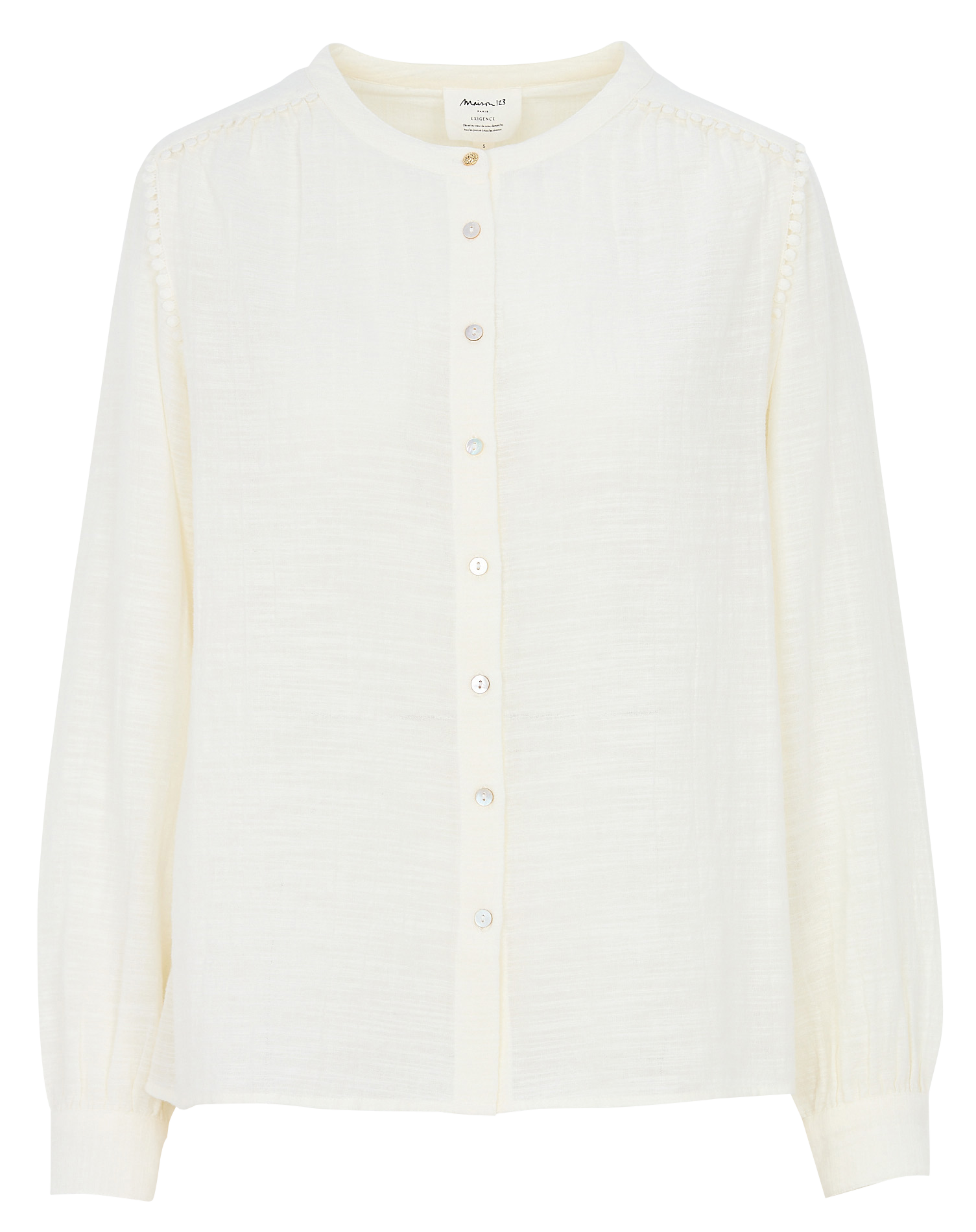 Round-neck cotton shirt MAISON 123 Beige