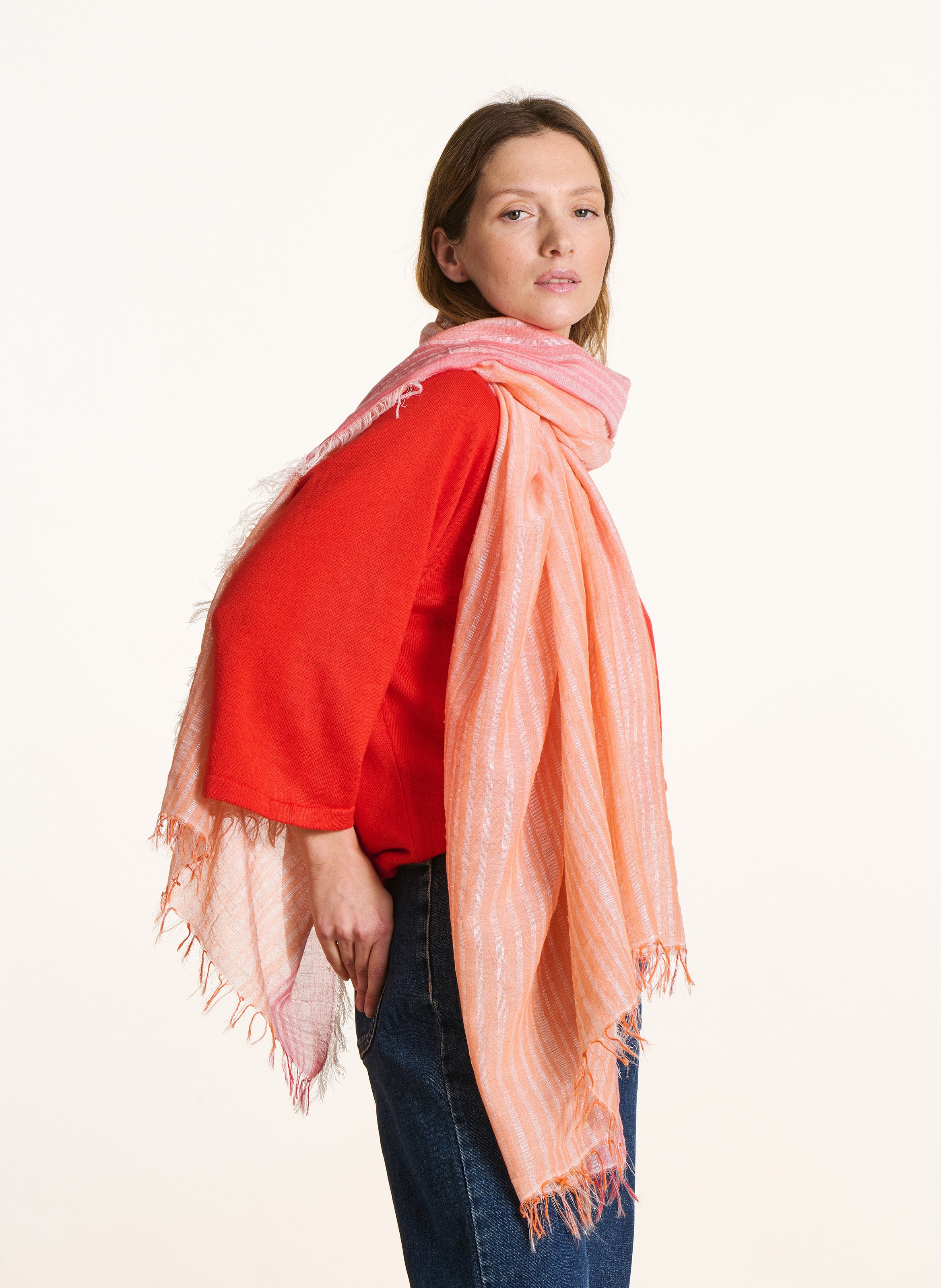 Opyntale - Foulard aus Baumwoll-Mix LA FEE MARABOUTEE Orange