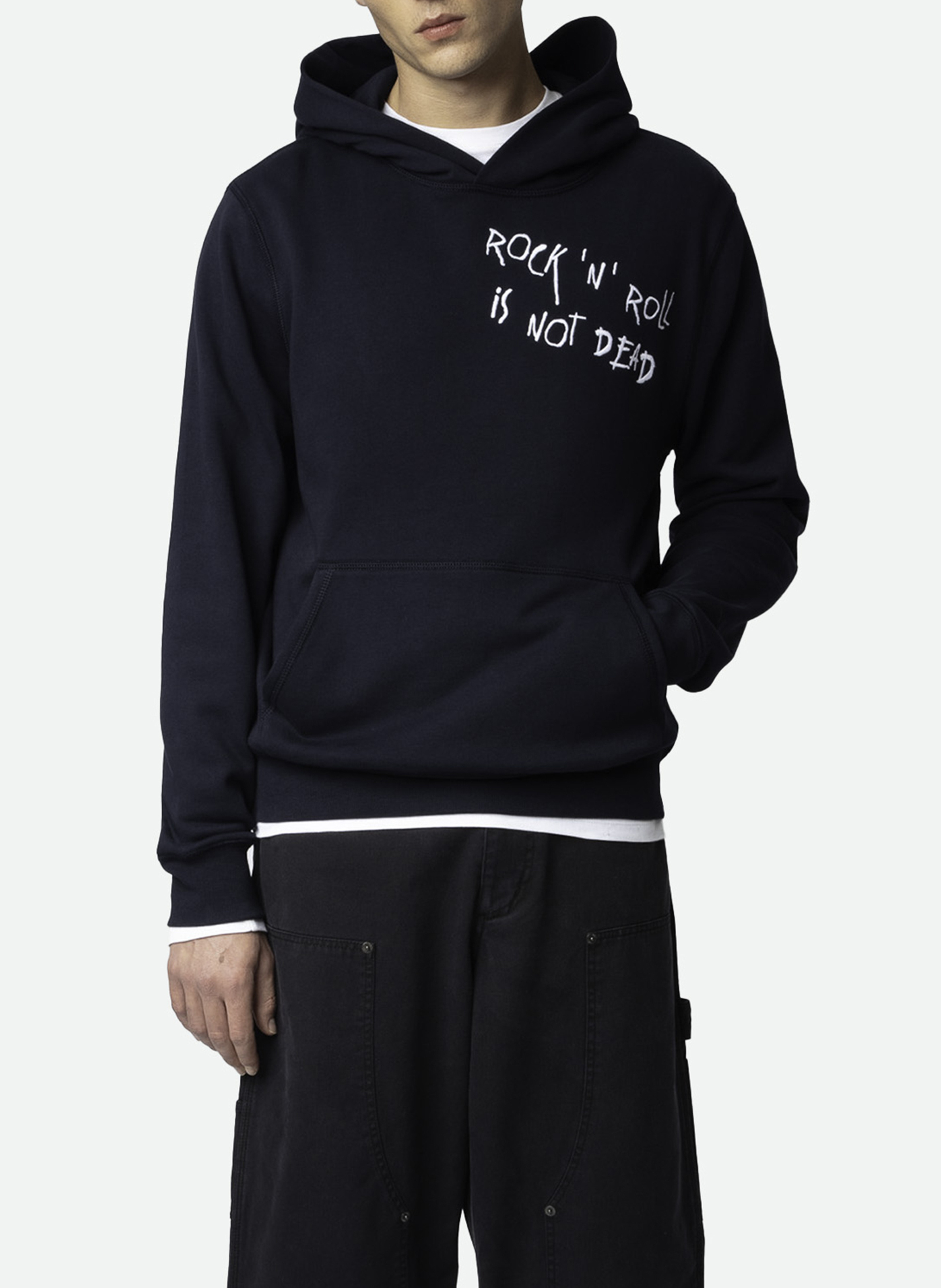 Besticktes Kapuzensweatshirt aus Bio-Baumwolle ZADIG&VOLTAIRE Blau