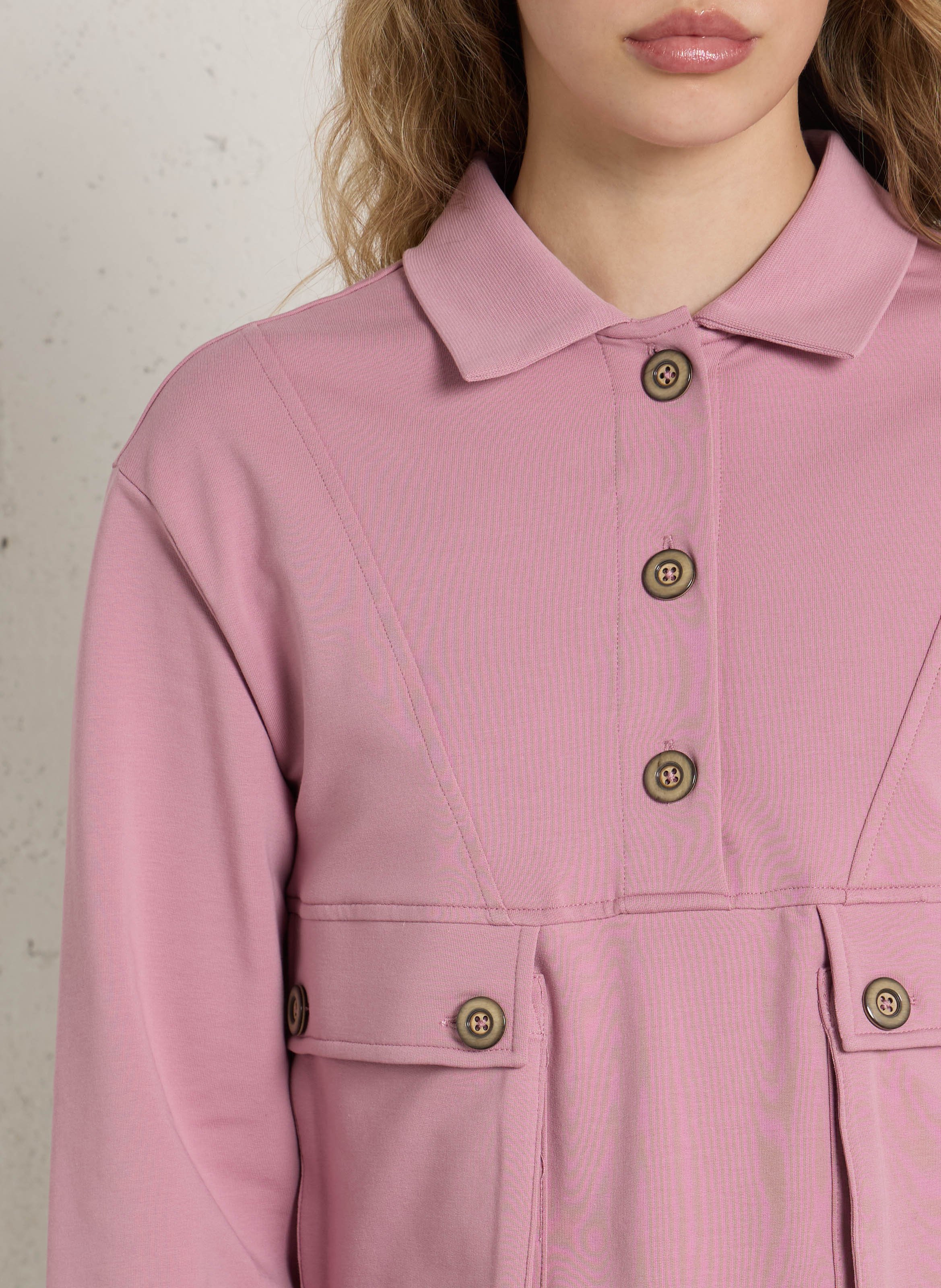 Polo-Sweatshirt aus Baumwollmischung MAISON 123 Rosa