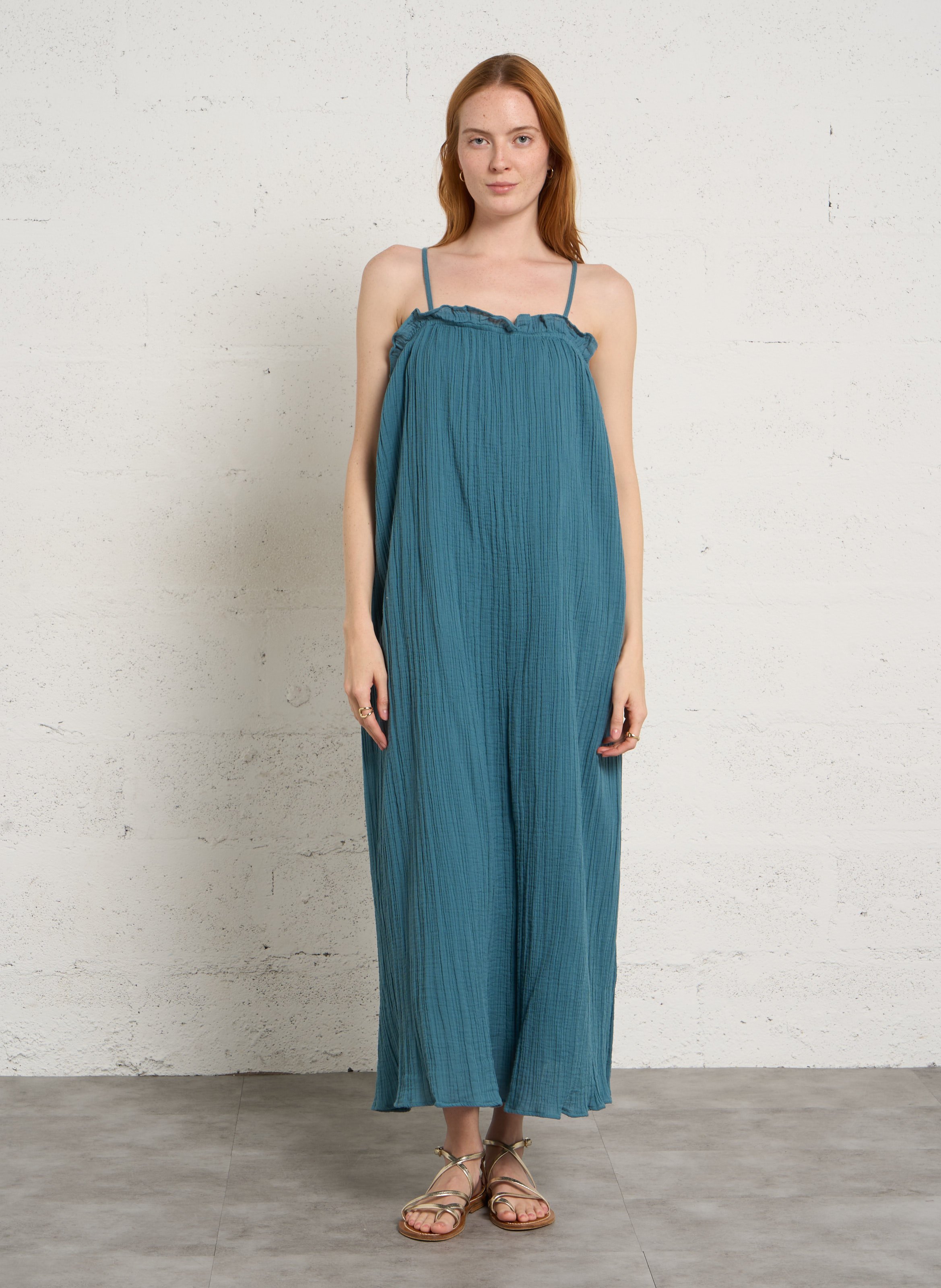 Robe midi en coton DES PETITS HAUTS