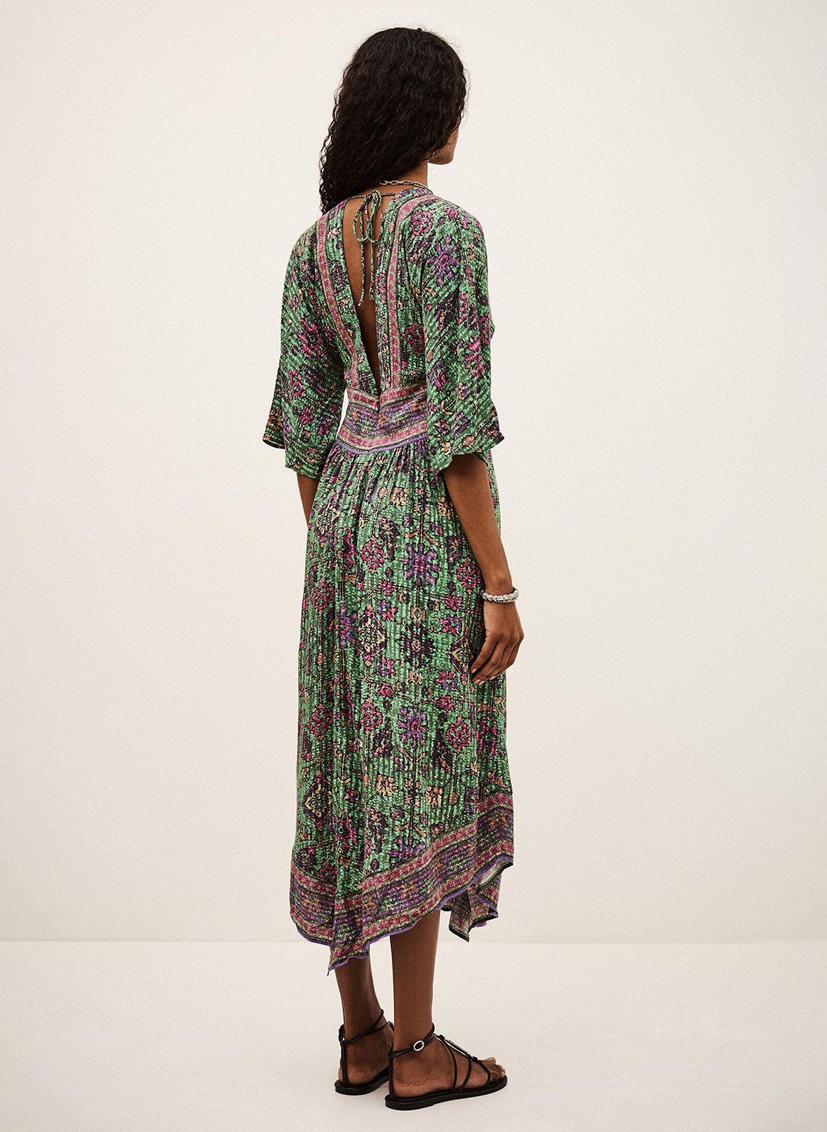 Robe longue col V BA&SH Vert