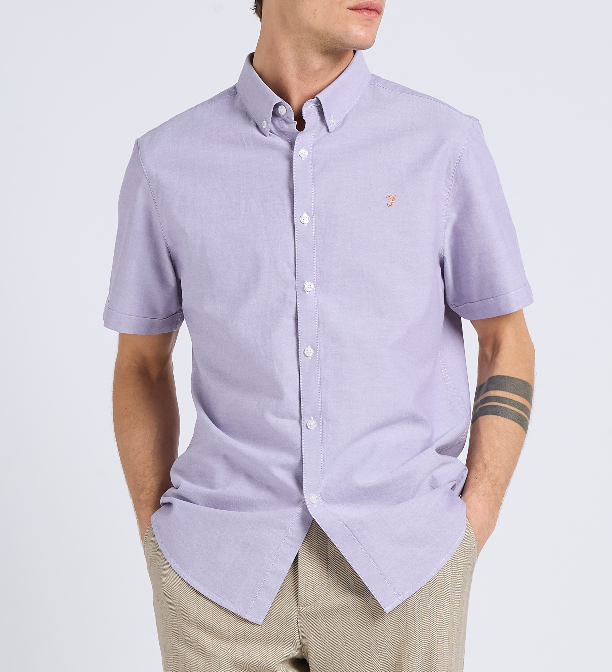 Fitted short-sleeved shirt FARAH Purple