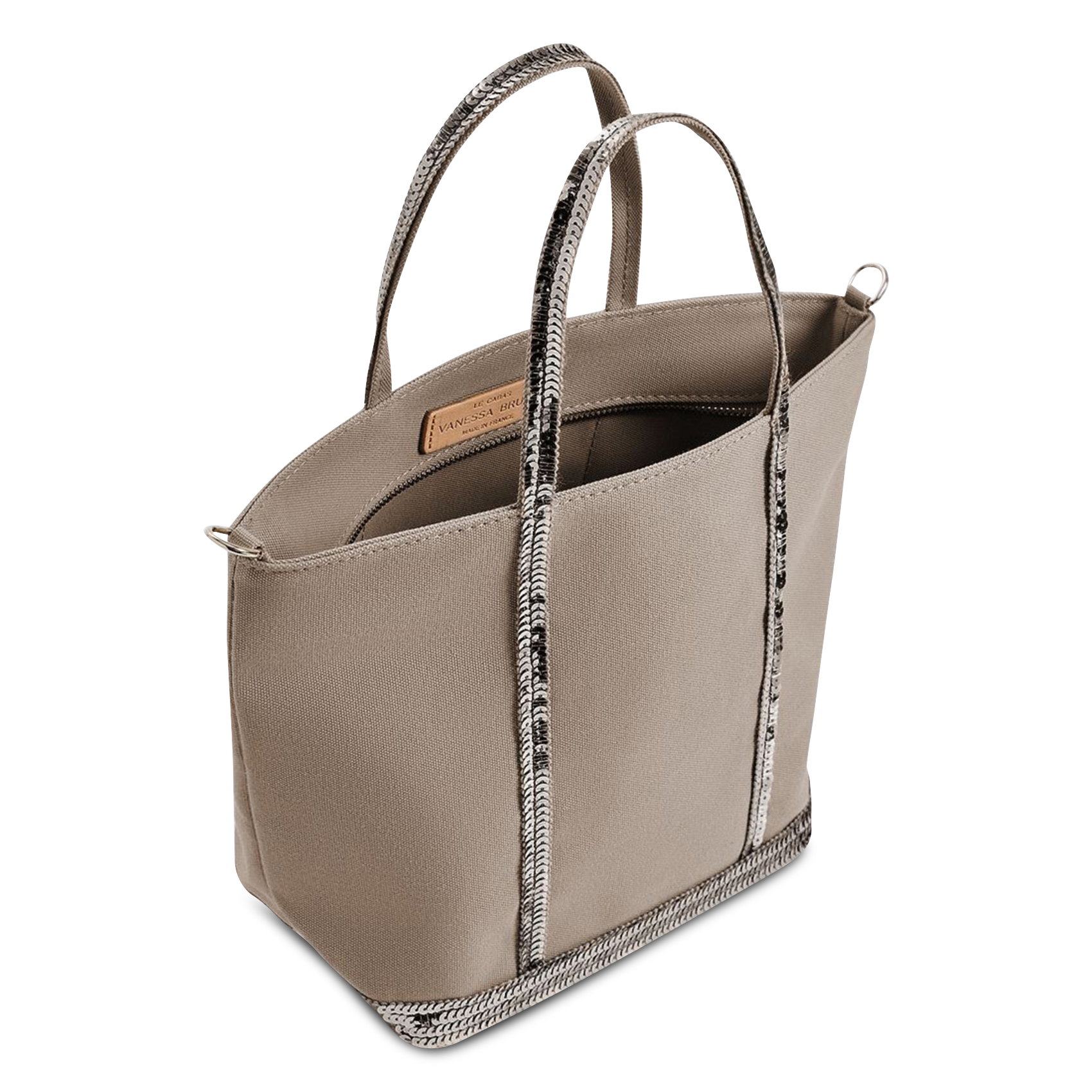 Mini-Shopper aus Baumwolle mit Pailletten VANESSA BRUNO Grau