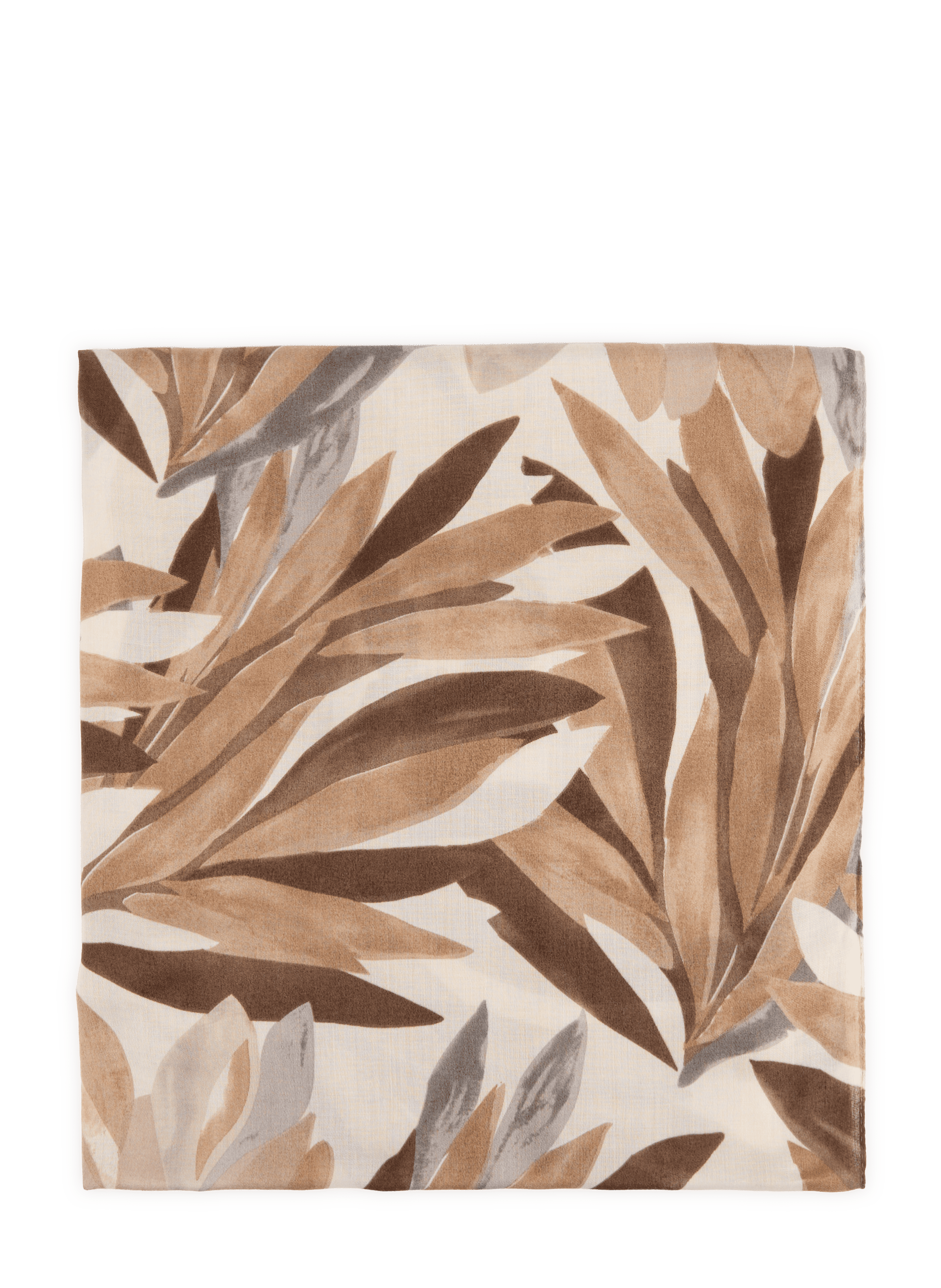 Patterned scarf with fringes AU PRINTEMPS PARIS Brown