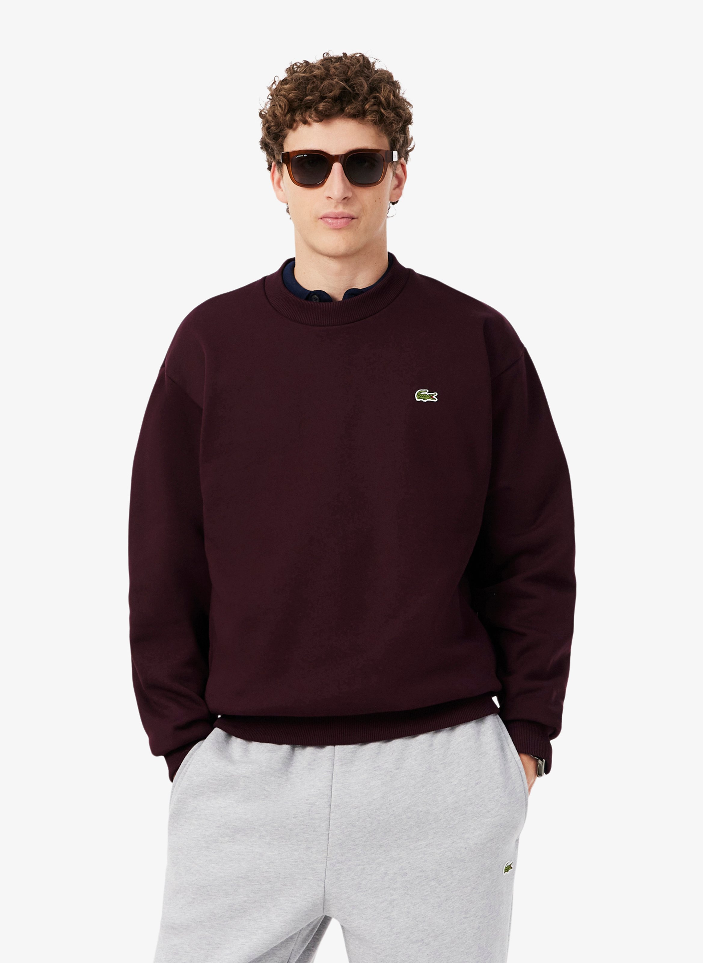 Rundhals-Sweatshirt aus Baumwoll-Mix LACOSTE Rot