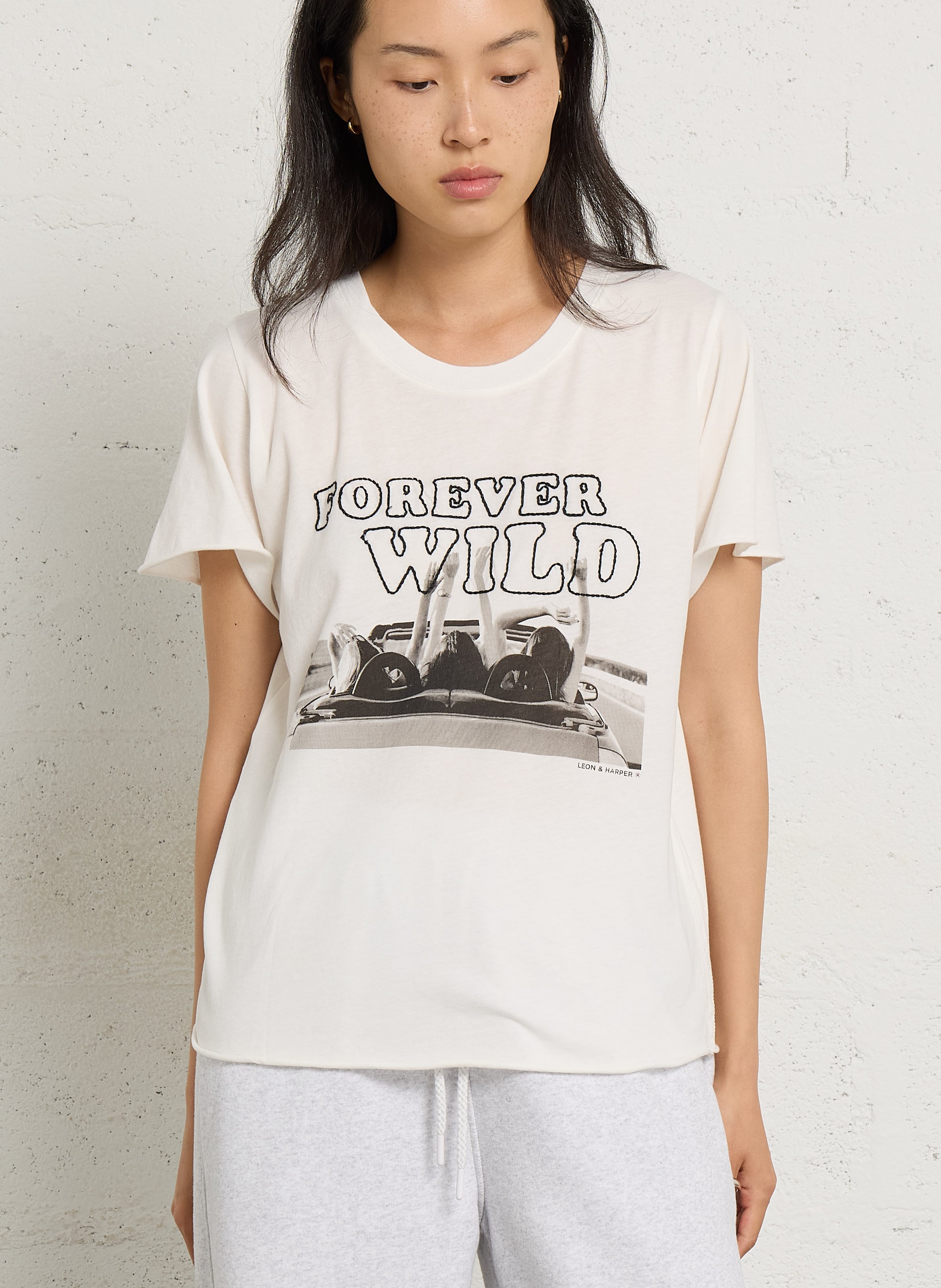 T-Shirt aus Bio-Baumwolle mit Print LEON & HARPER