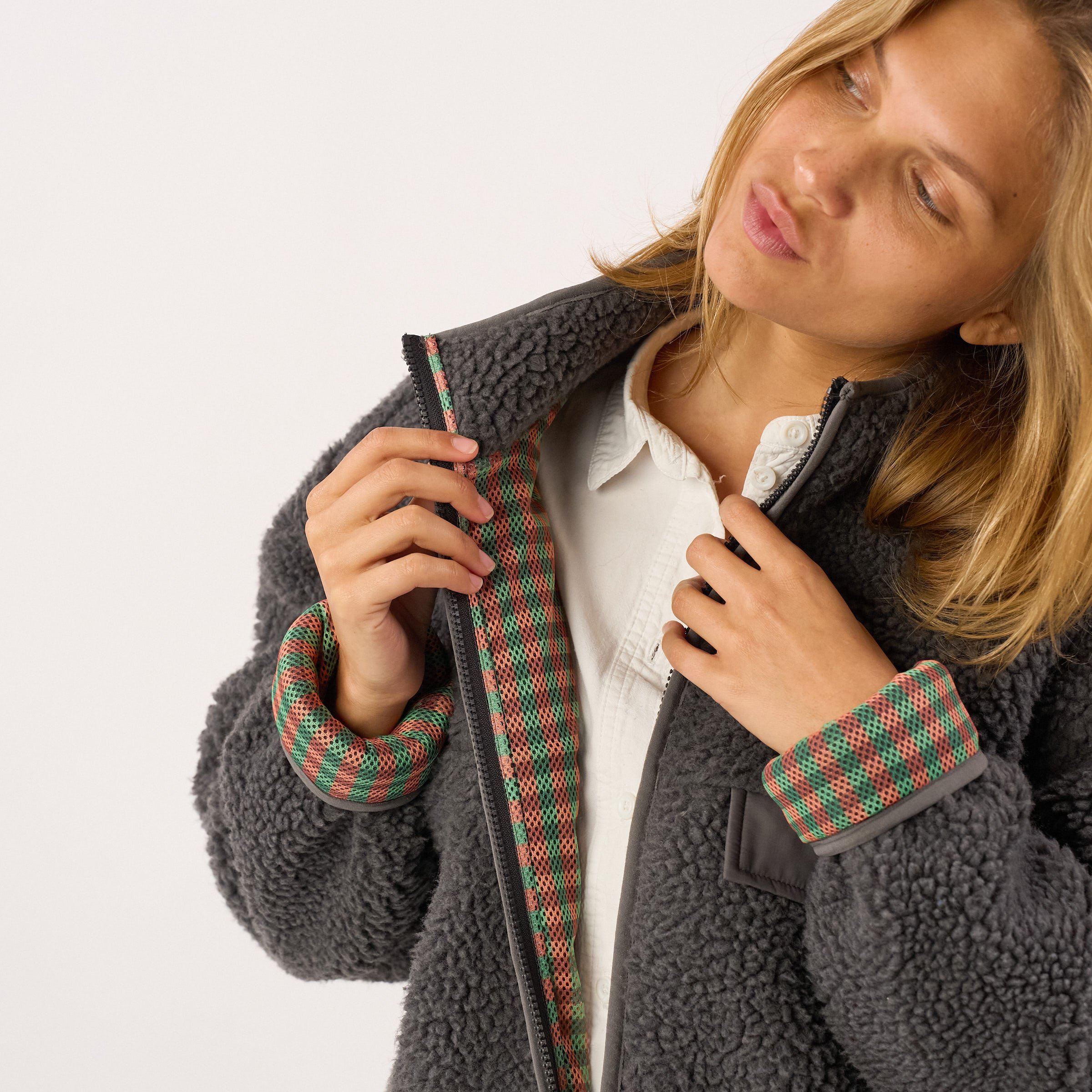 Sherpa zip-up jacket BILLYBELT Grey