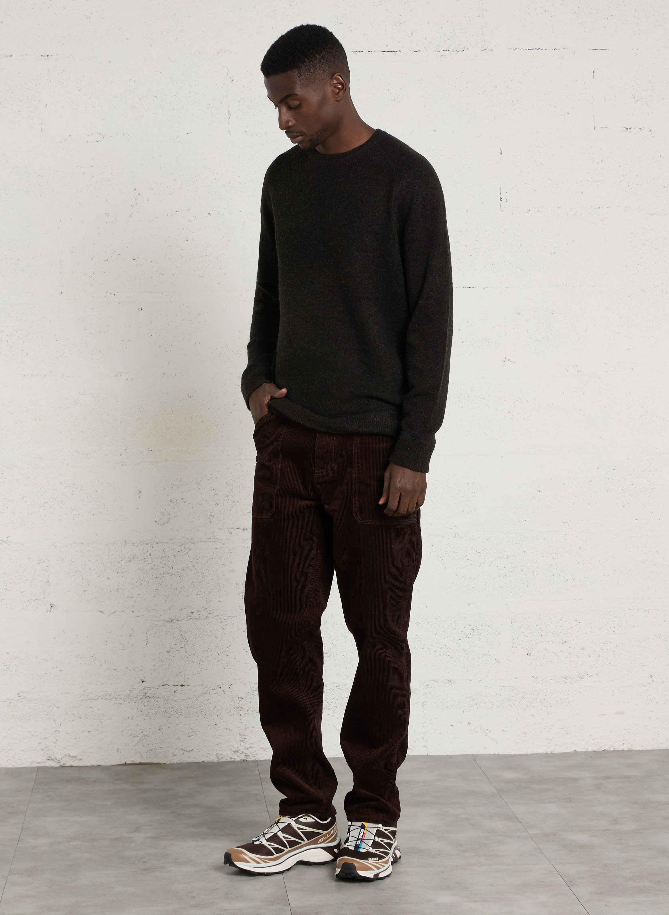 Crew-neck knit sweater LE TEMPS DES CERISES Black