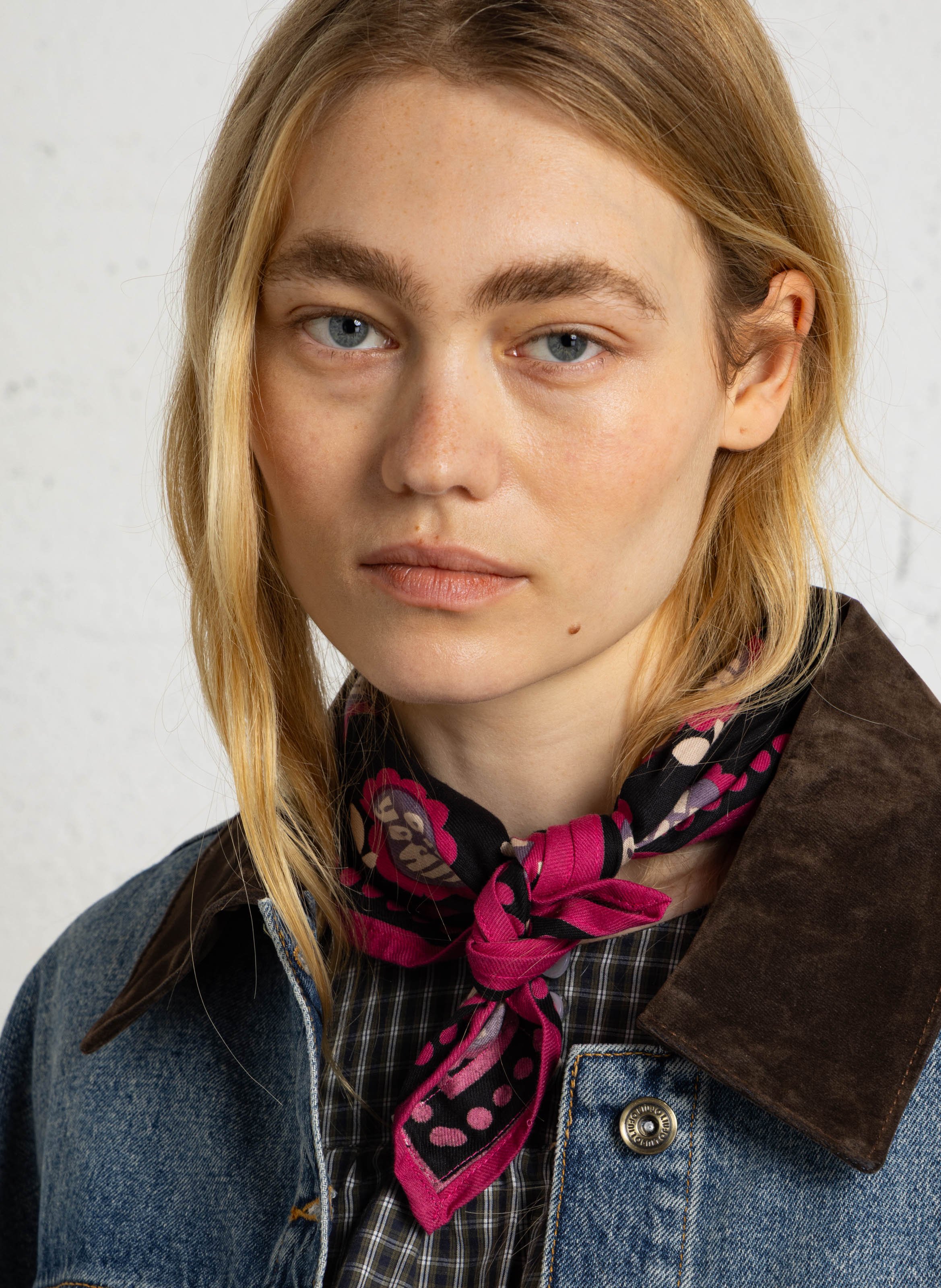 Printed cotton square scarf APACHES COLLECTIONS Multicolored