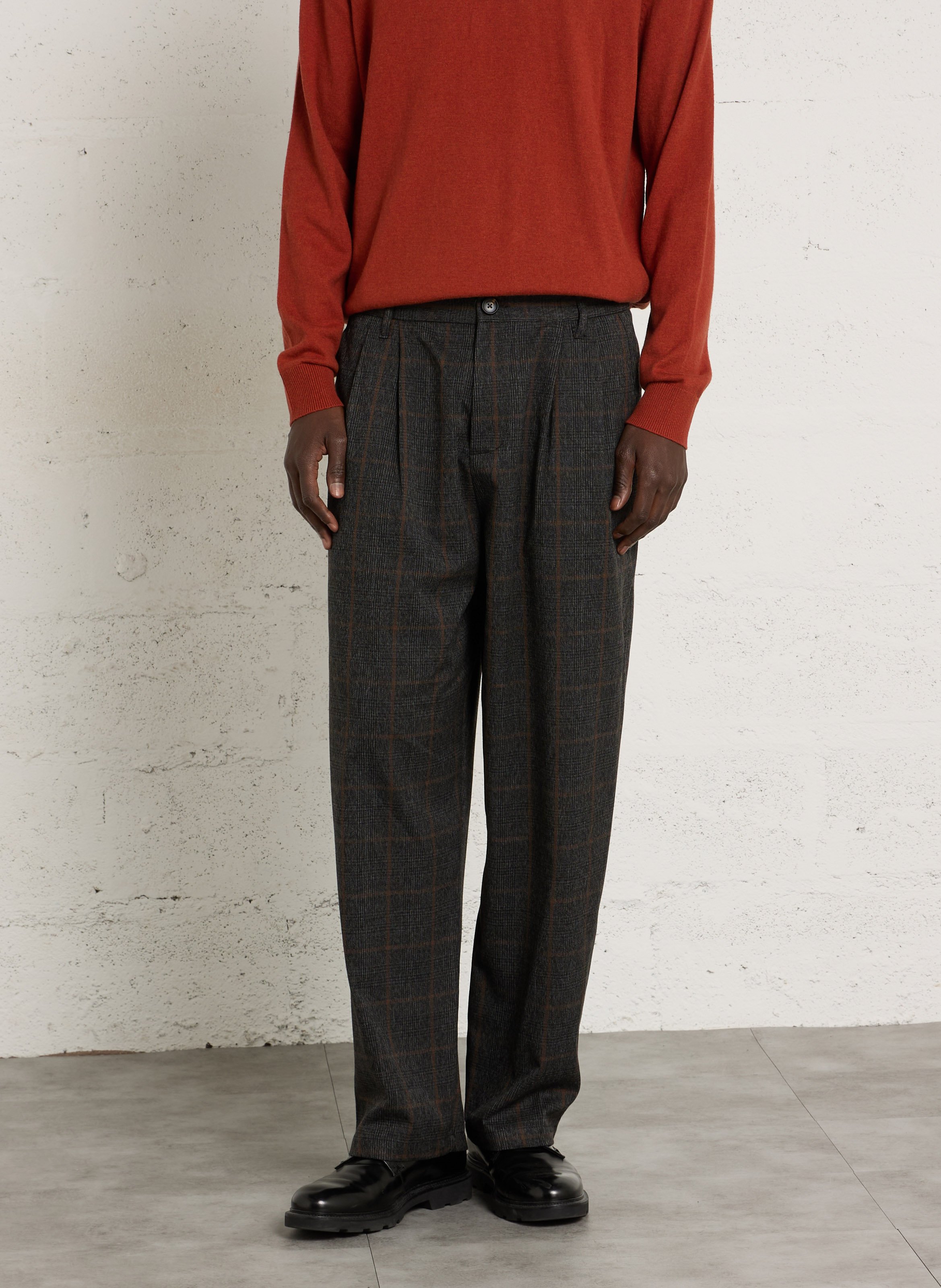 Wide-leg checked pants IMPERIAL Black