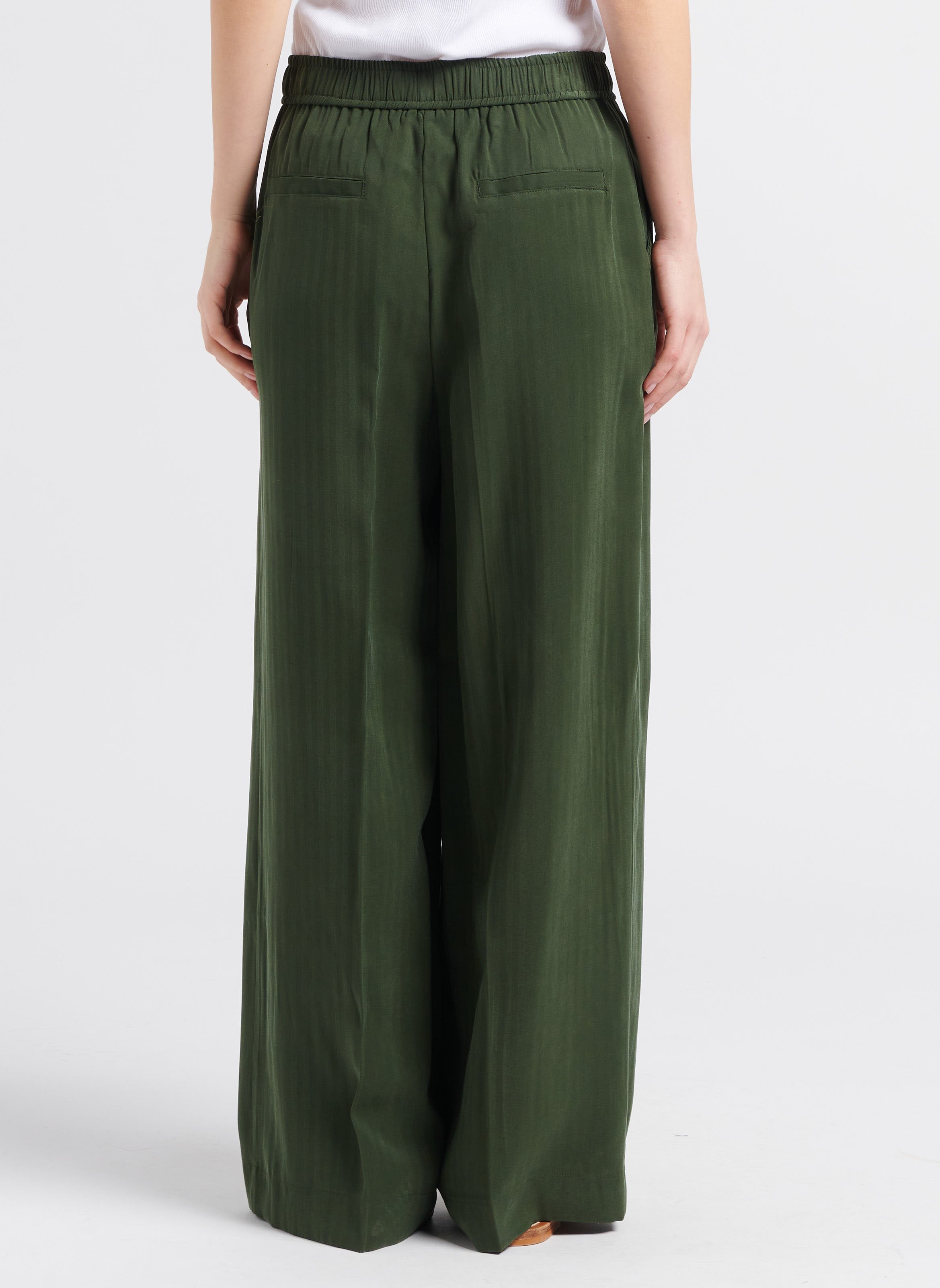 Pantalon ample à rayures OBJECT Vert