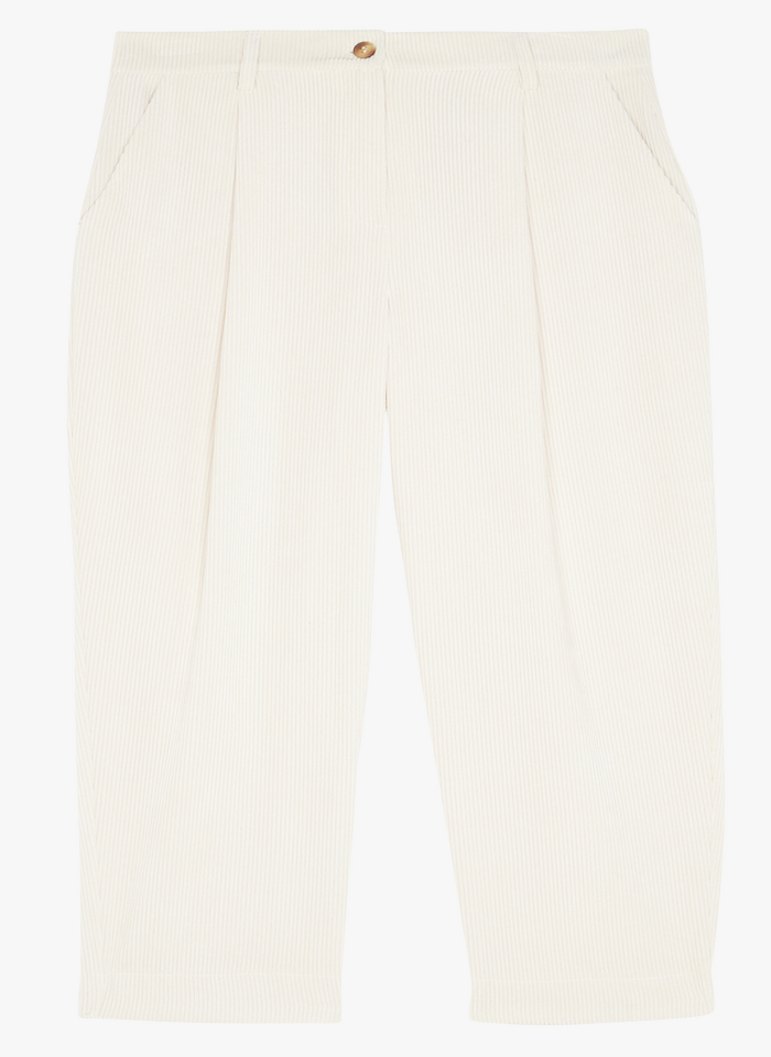 Corduroy Carrot Pants in Off White