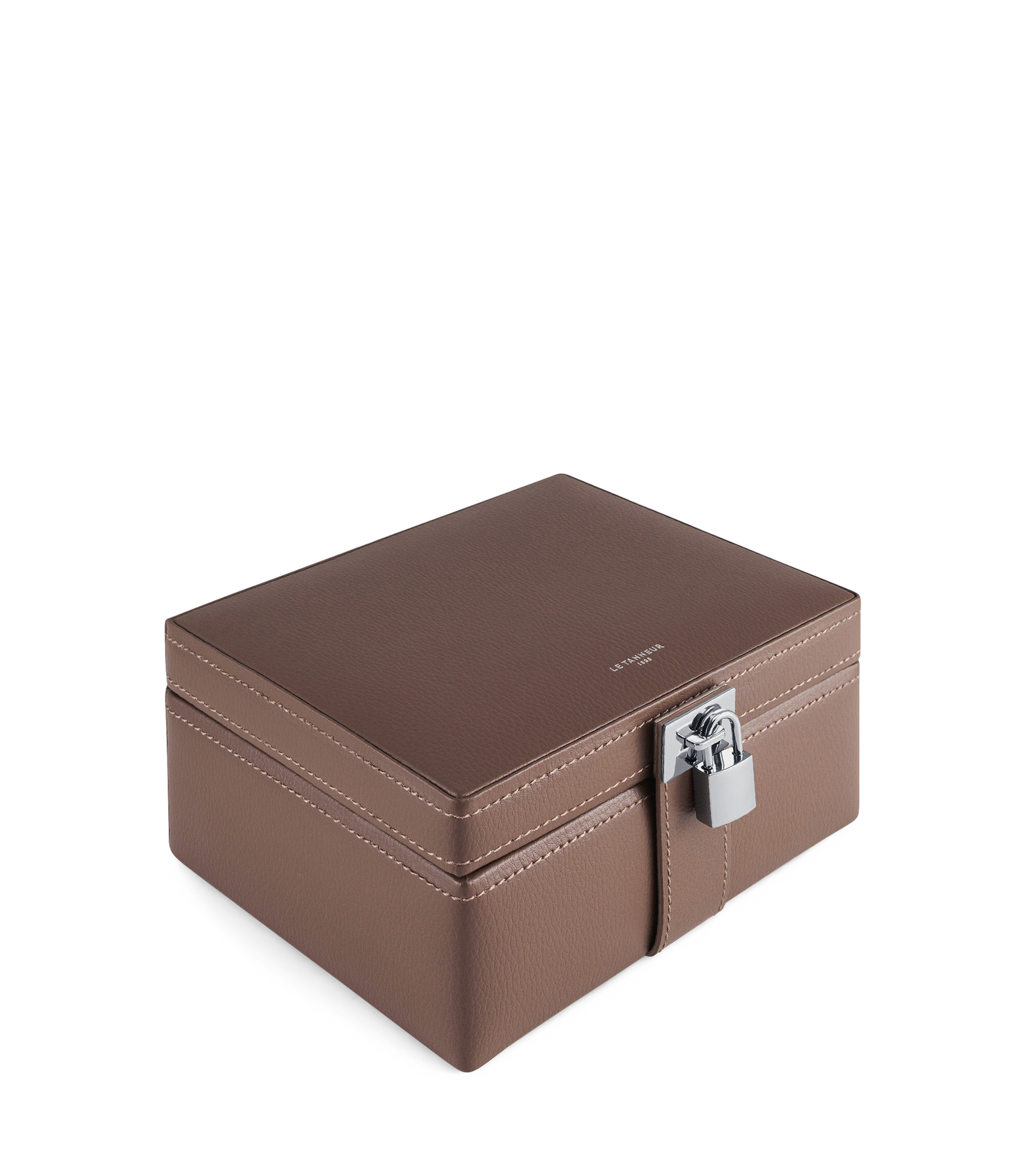Boîte à bijoux en cuir LE TANNEUR Marron
