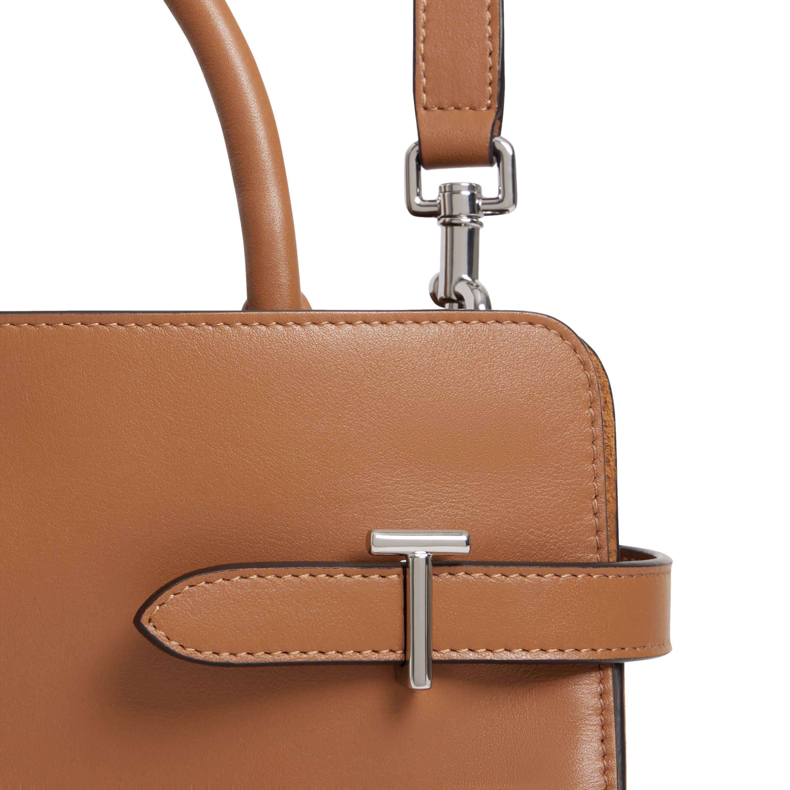 Sac à main moyen en cuir  LE TANNEUR Marron