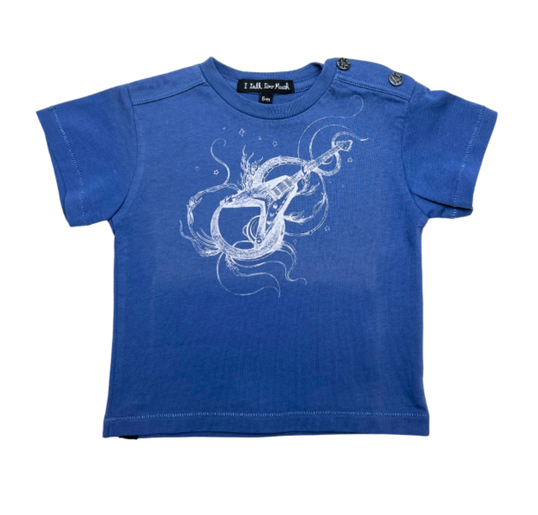 Blue baby T-shirt - 6 months I TALK TOO MUCH - Seconde main Blue