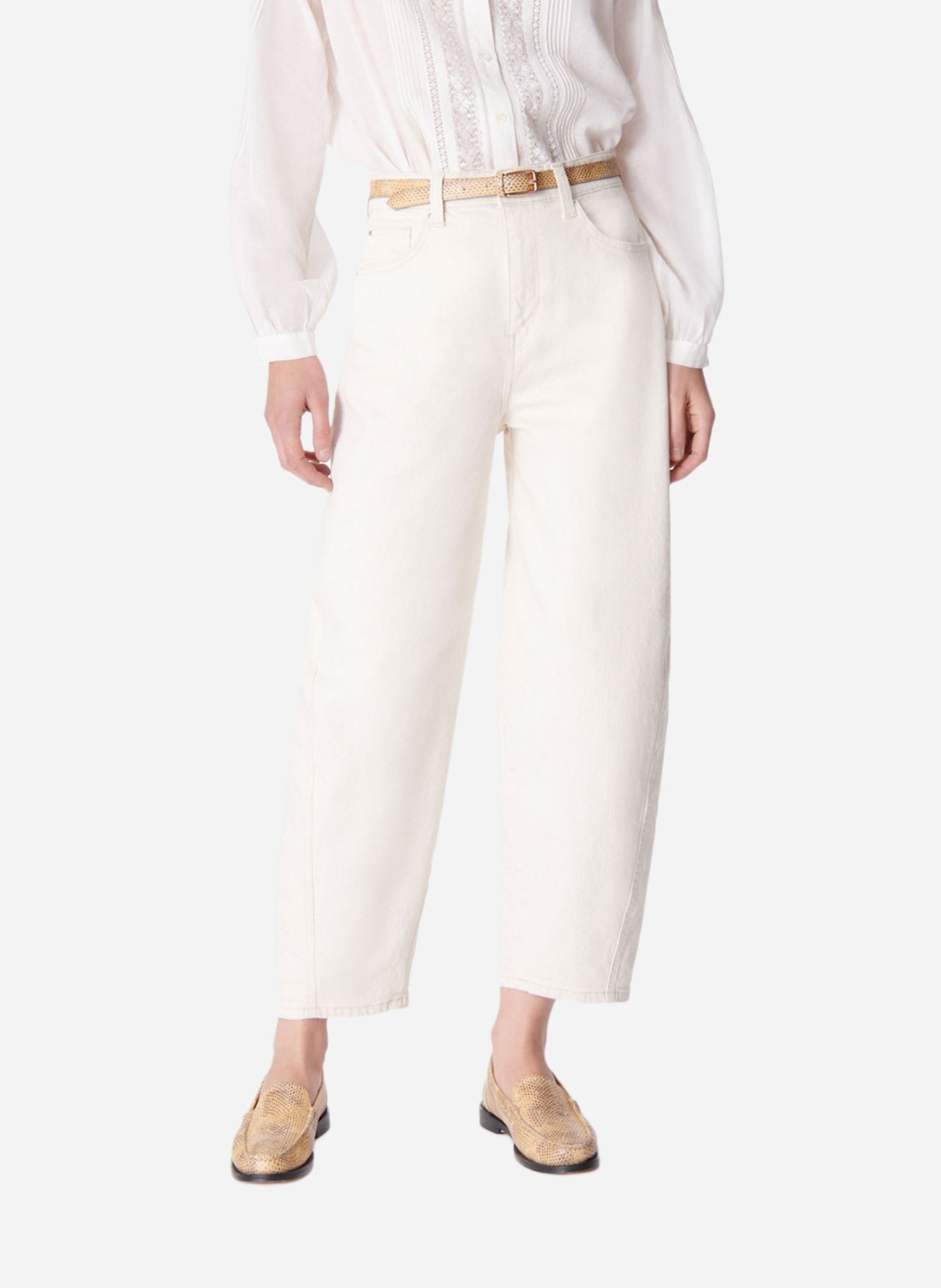 Cropped wide-leg jeans VANESSA BRUNO Beige