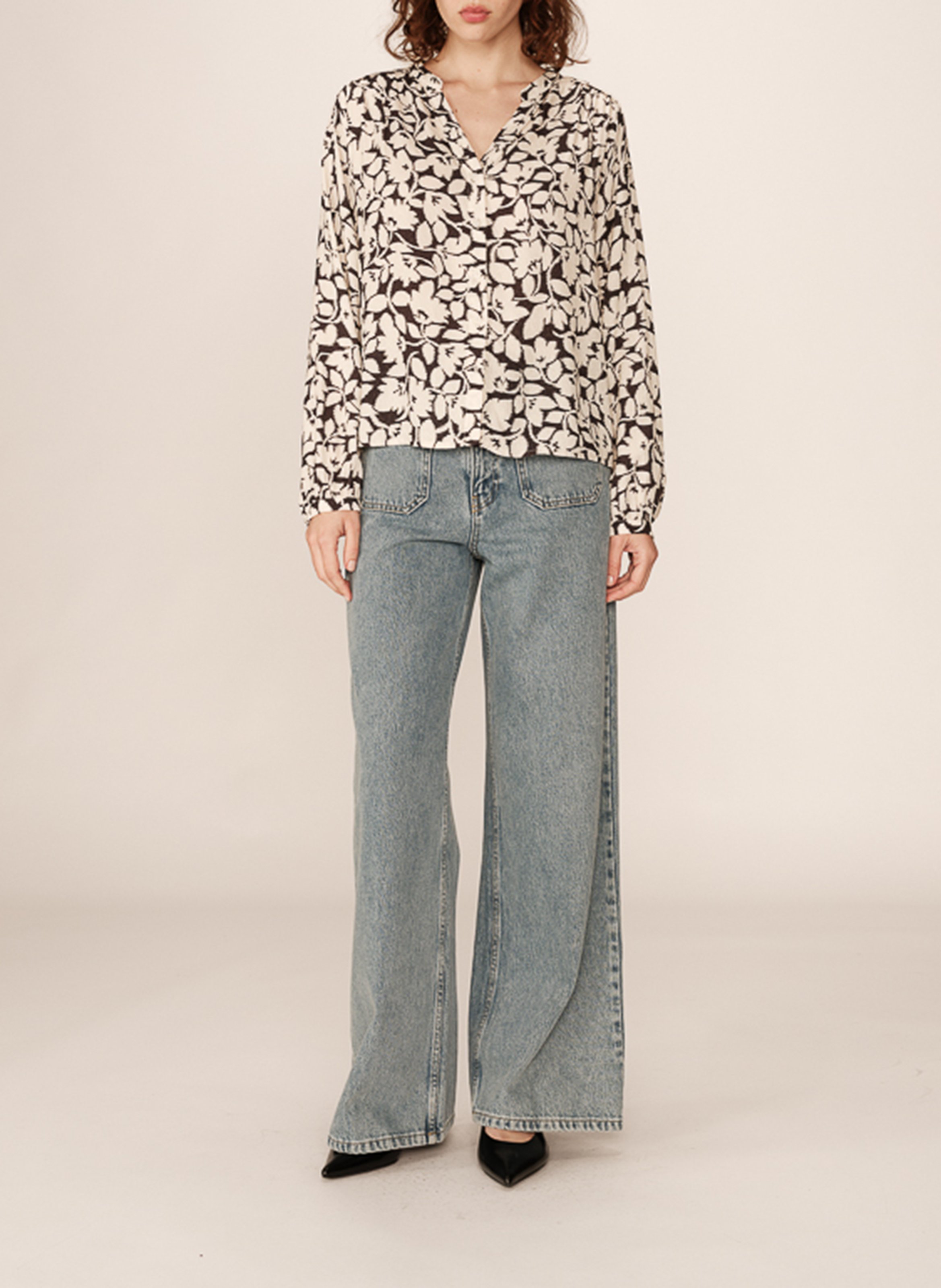 Blouse col rond  GRACE ET MILA Noir