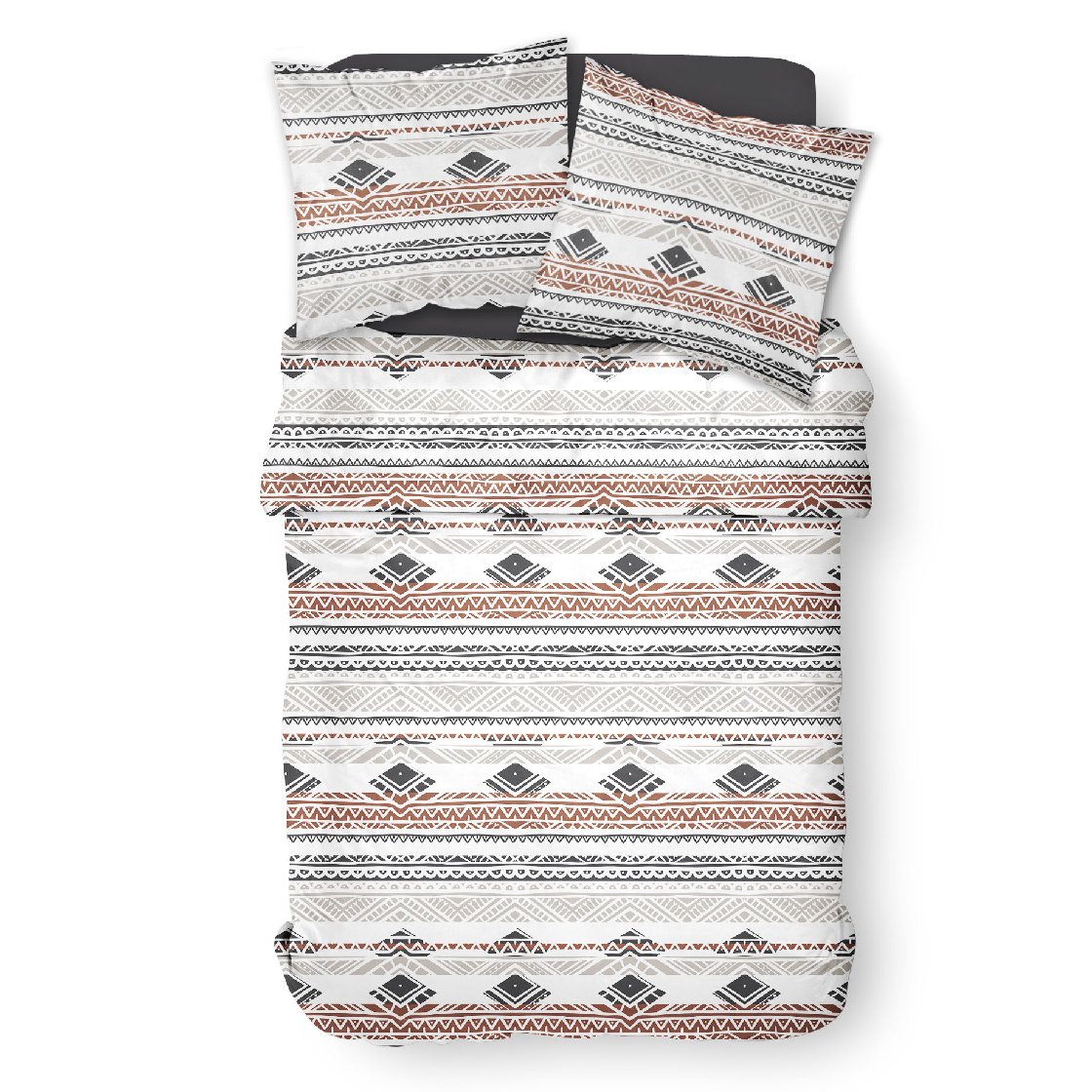 Printed cotton bedding set TODAY LINGE DE MAISON Beige