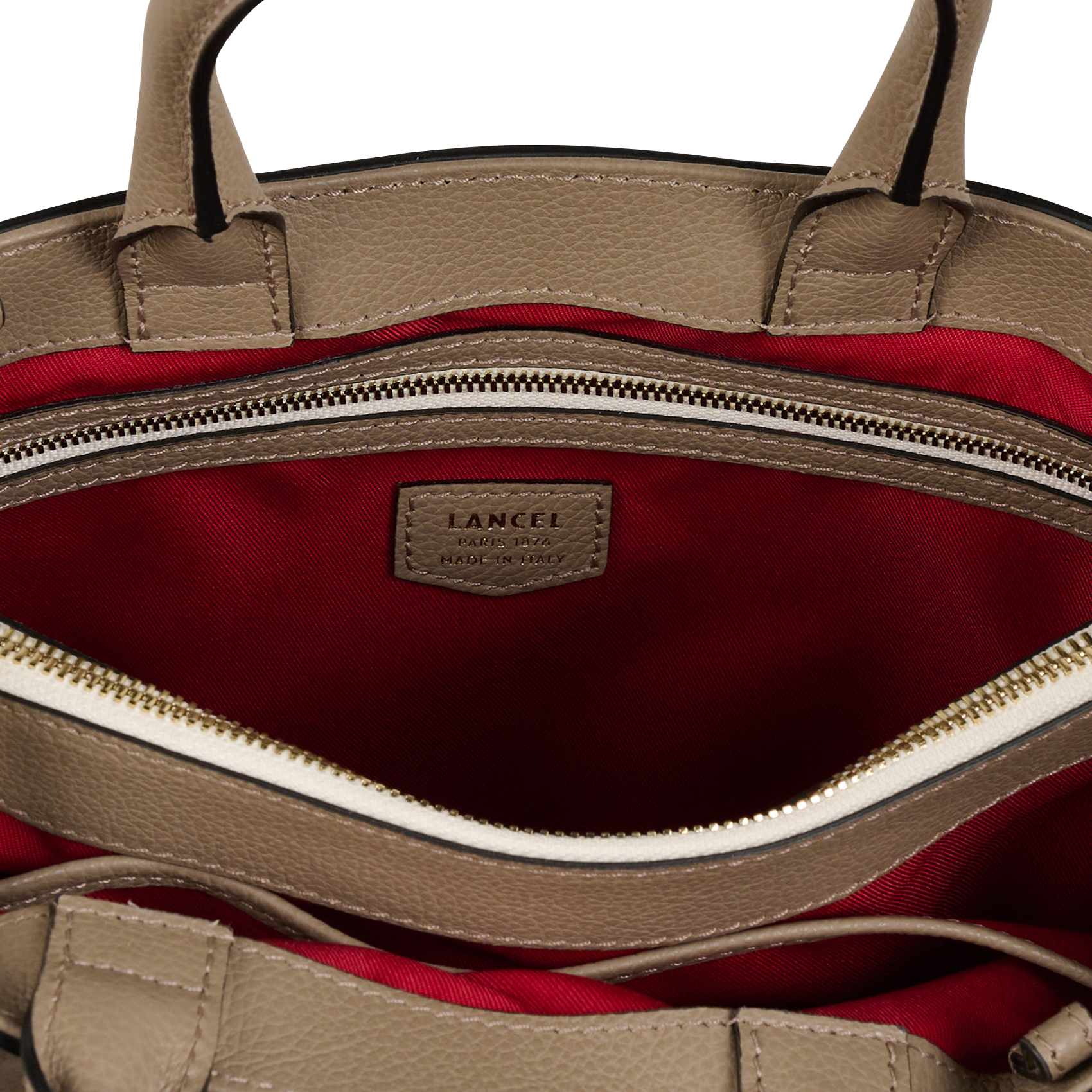 Sac à main en cuir LANCEL Beige