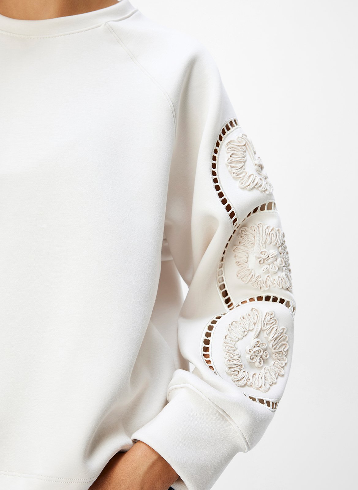 Straight sweatshirt in mixed recycled fibers OBJECT Beige