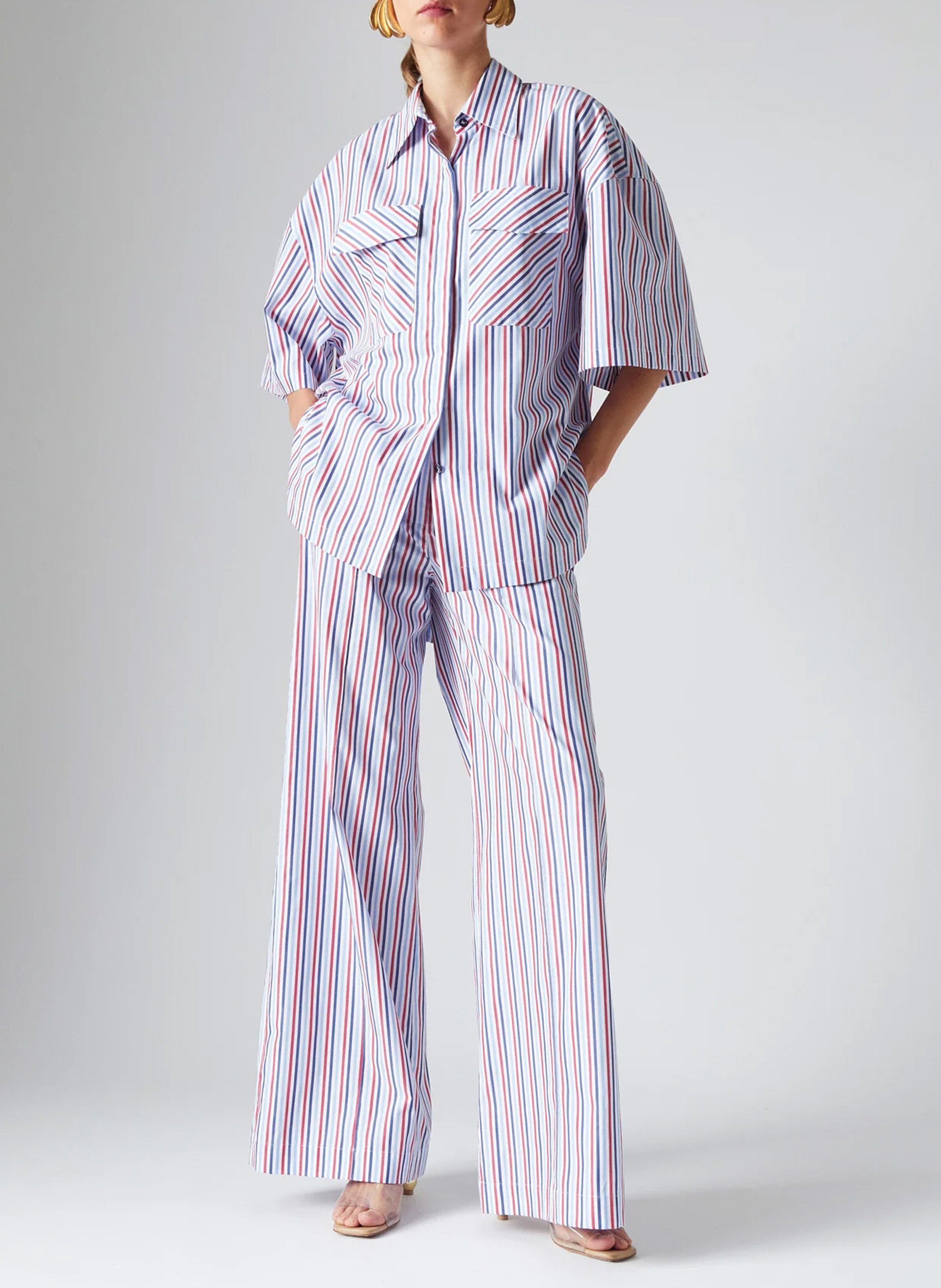 High-waisted wide-leg striped pants THE LABEL EDITION Multicolored