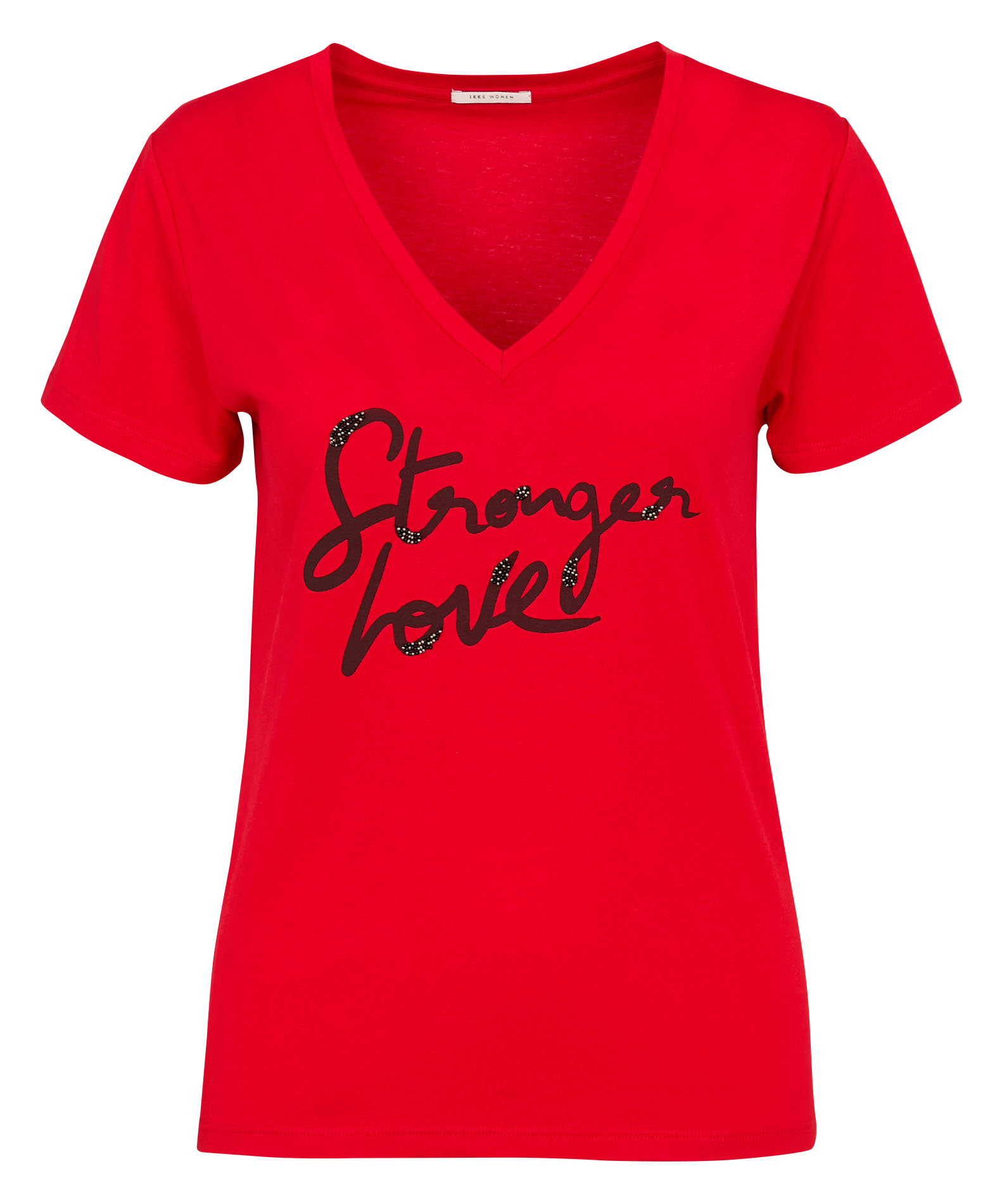 Baumwoll-T-Shirt mit V-Ausschnitt IKKS Rot