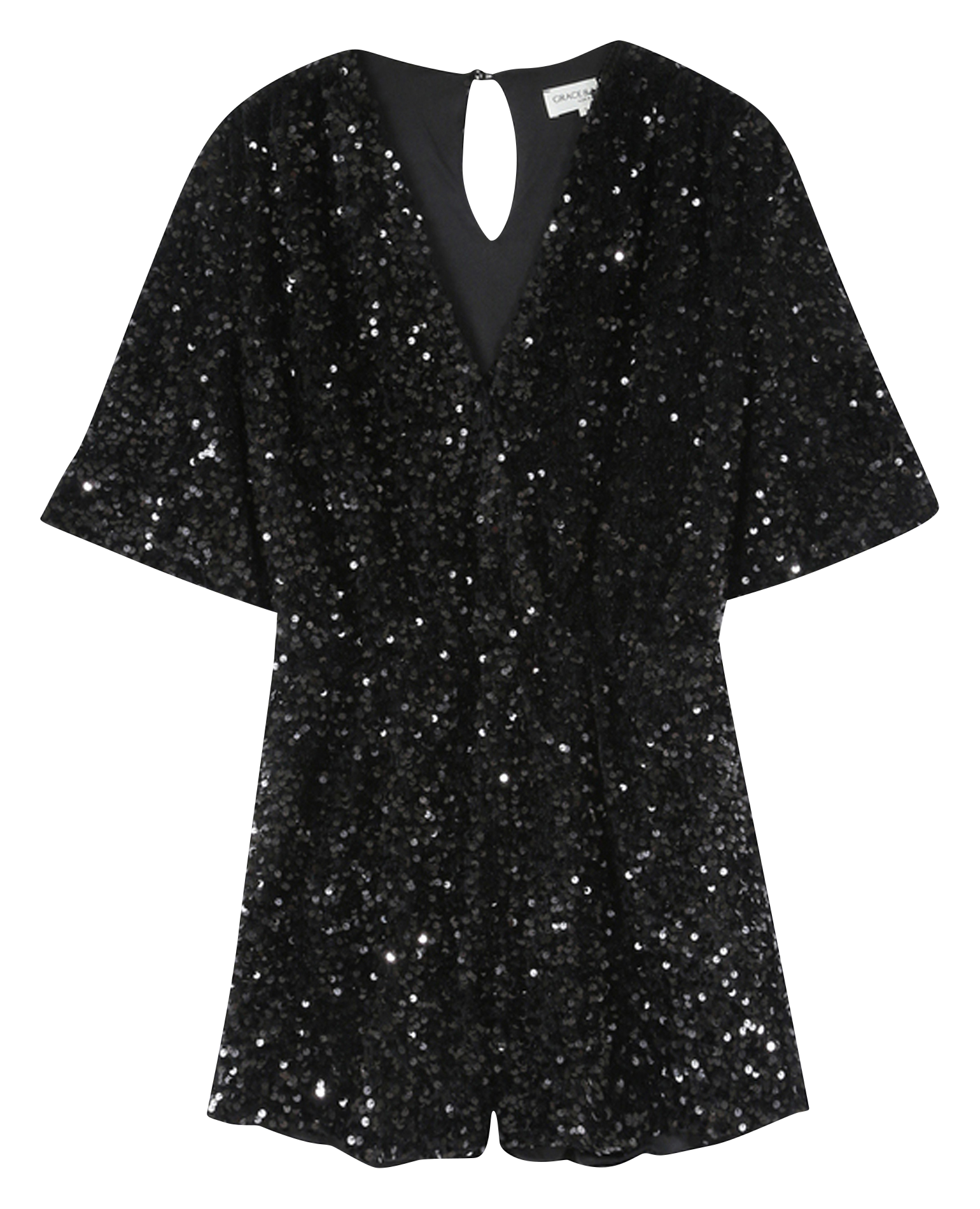 Straight sequined playsuit GRACE ET MILA Black
