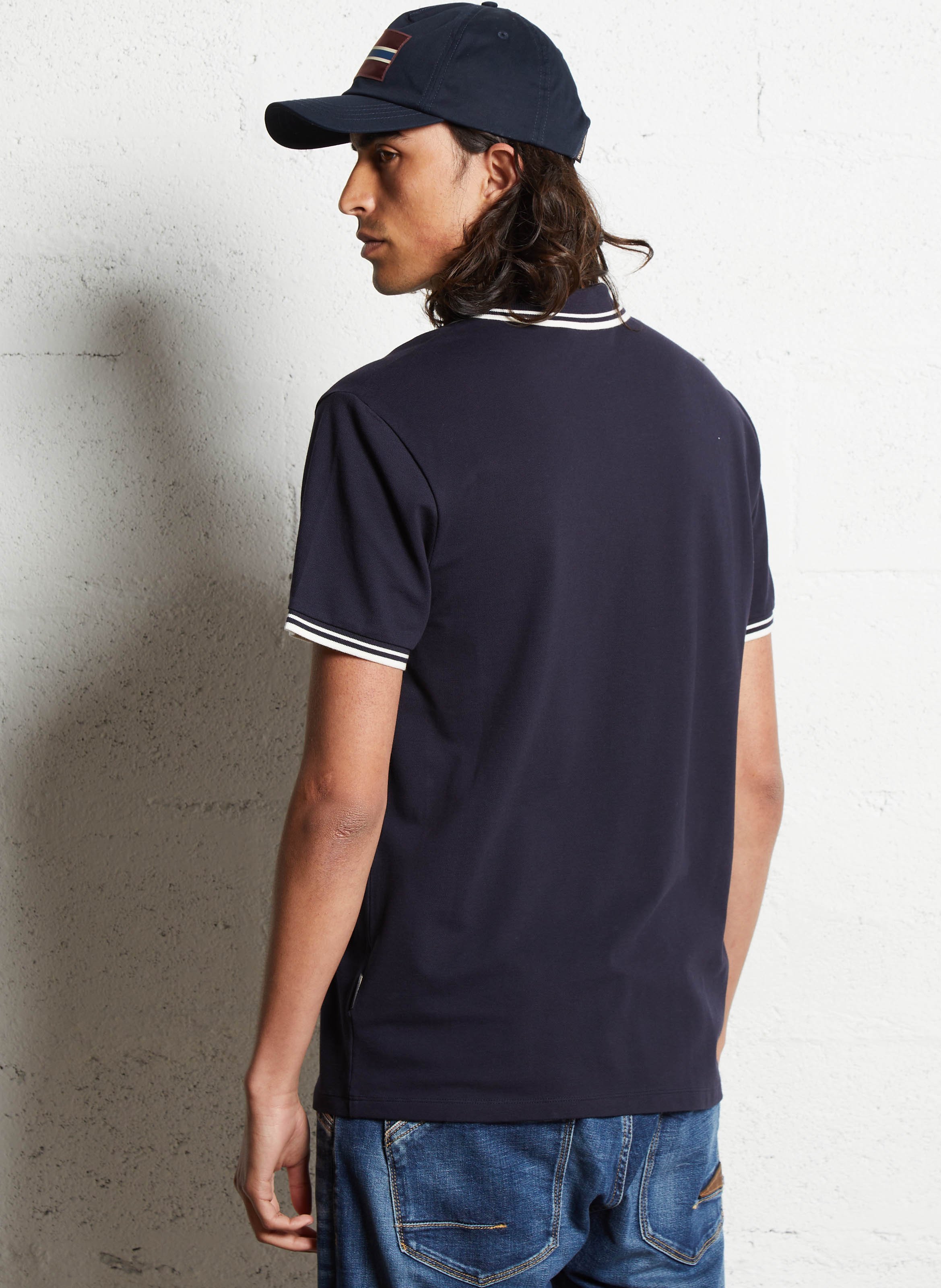 Cotton-blend polo shirt NAPAPIJRI Blue