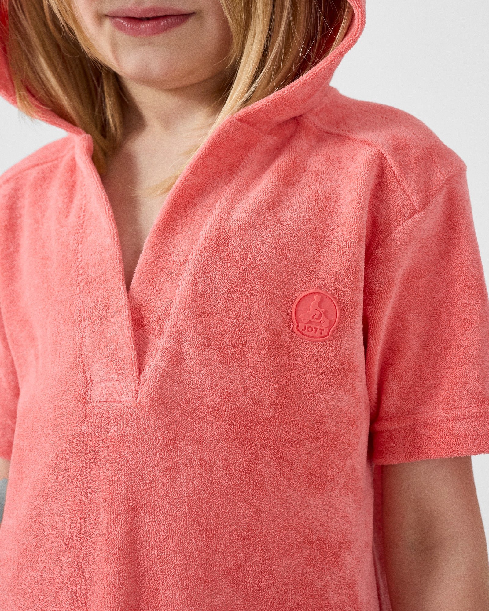 Kids' hooded terry cloth robe - flamingo JOTT Pink