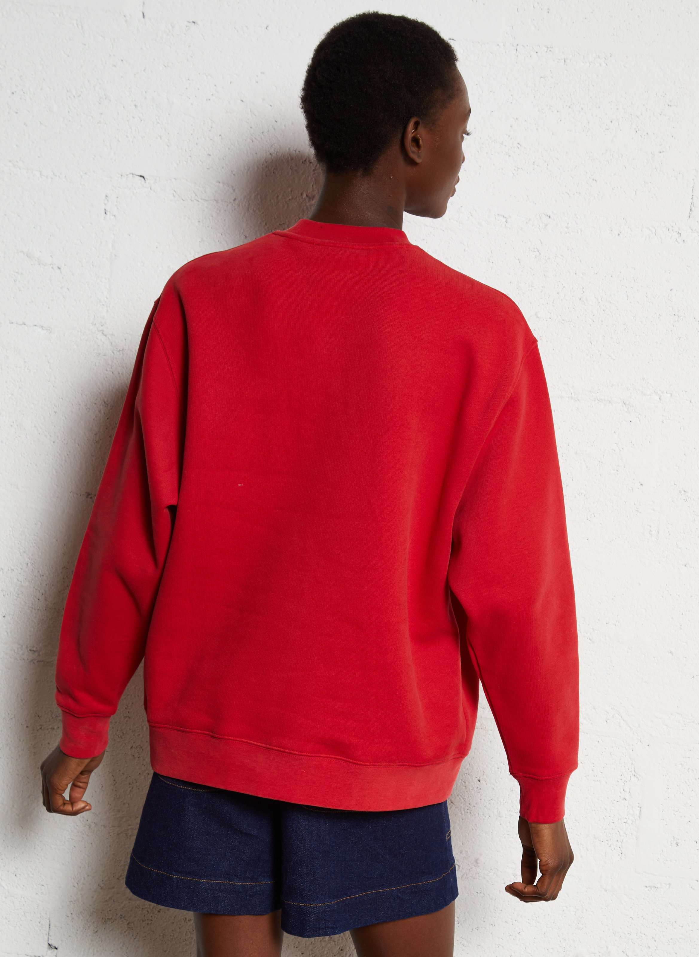 Sweat col rond en coton ELISE CHALMIN Rouge