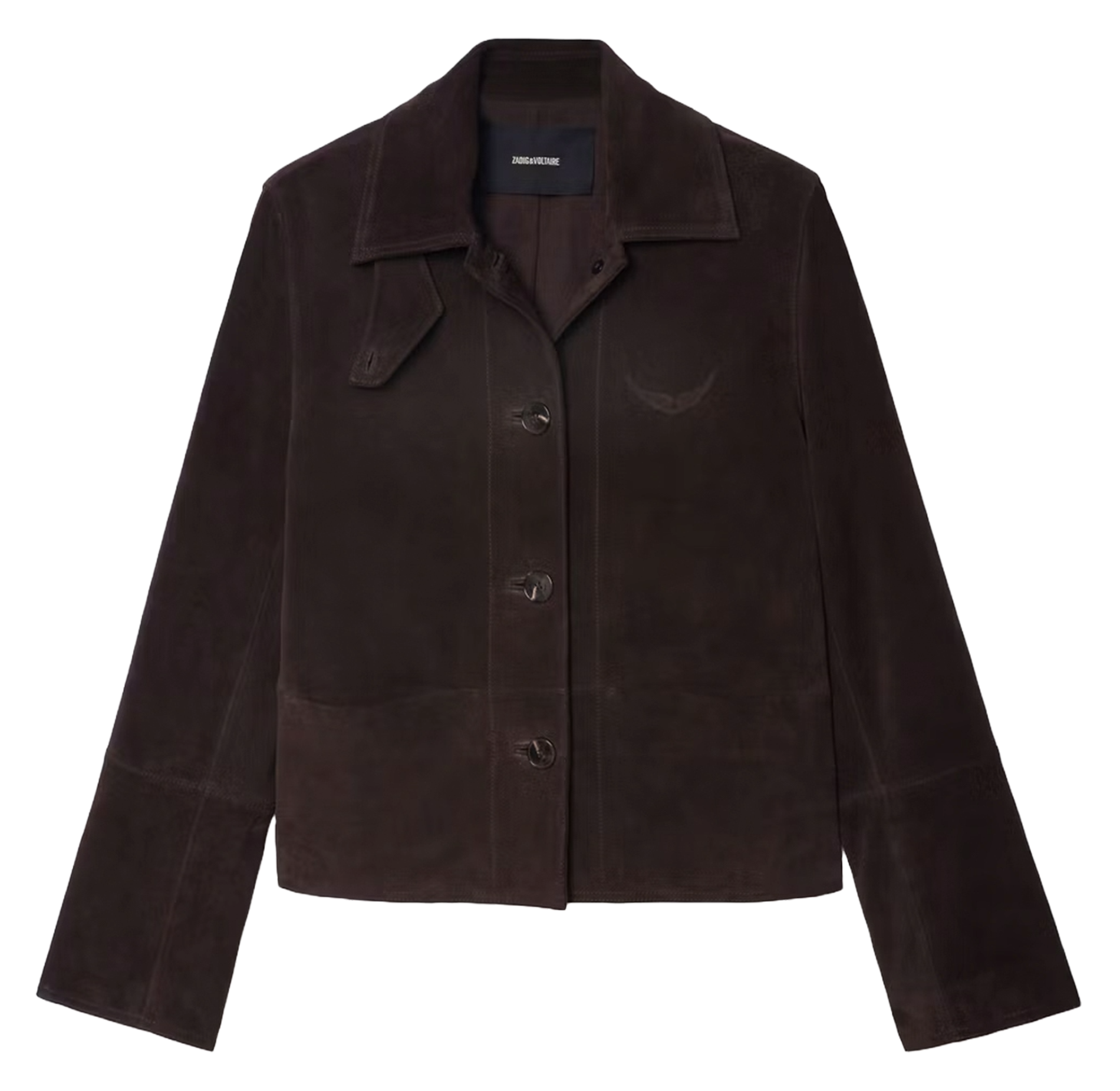 Blouson col classique en cuir ZADIG&VOLTAIRE Marron